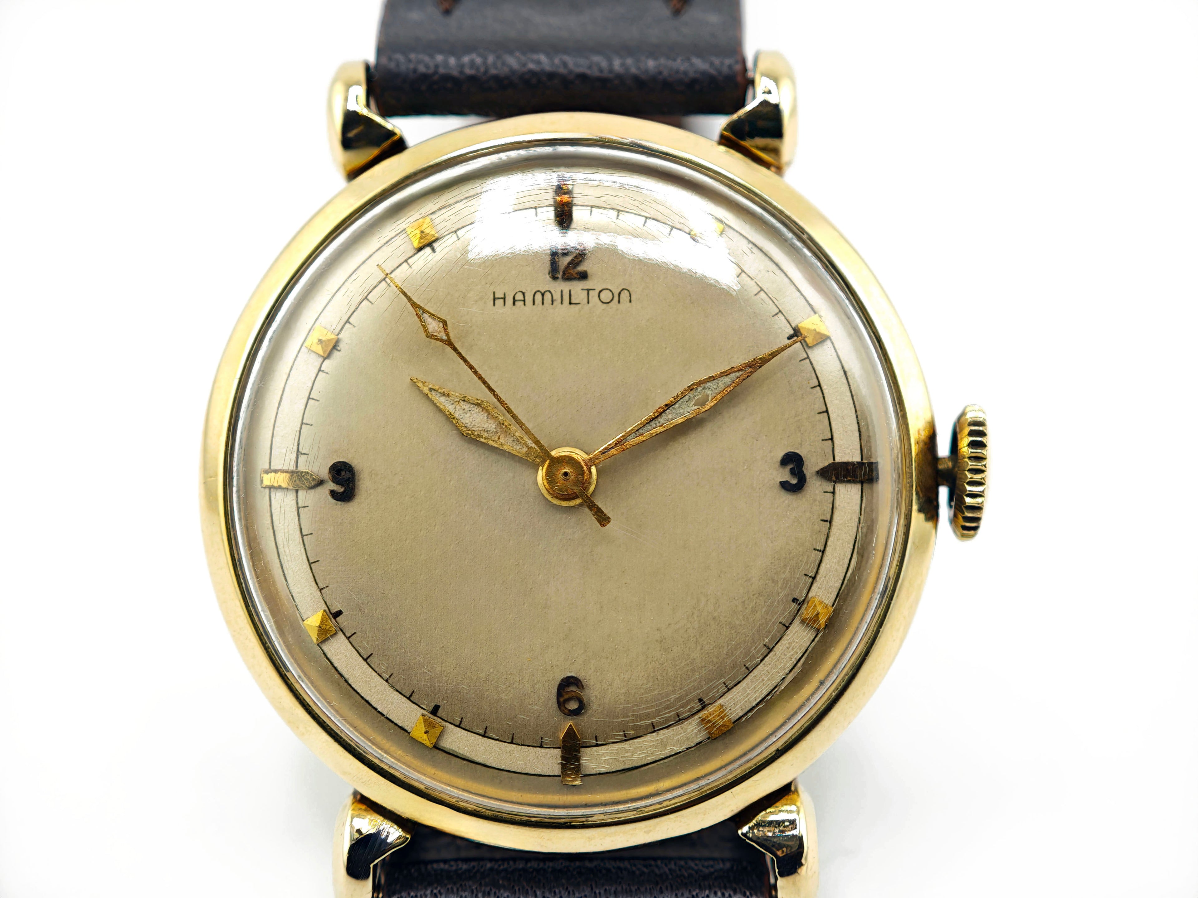 ハミルトン 3針 14K無垢 Cal.735/ HAMILTON 14K solid gold vintage watch
