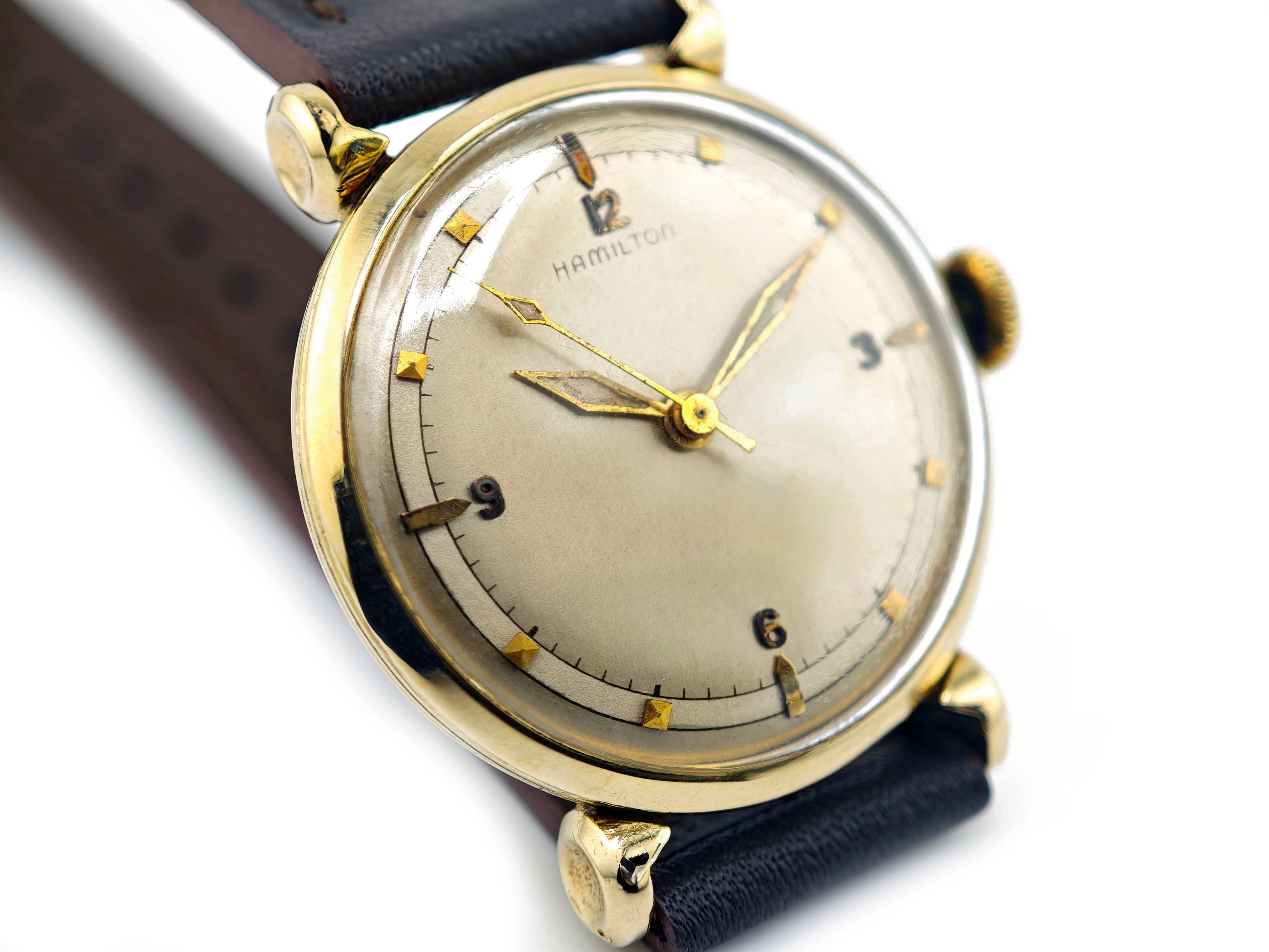 ハミルトン 3針 14K無垢 Cal.735/ HAMILTON 14K solid gold vintage watch