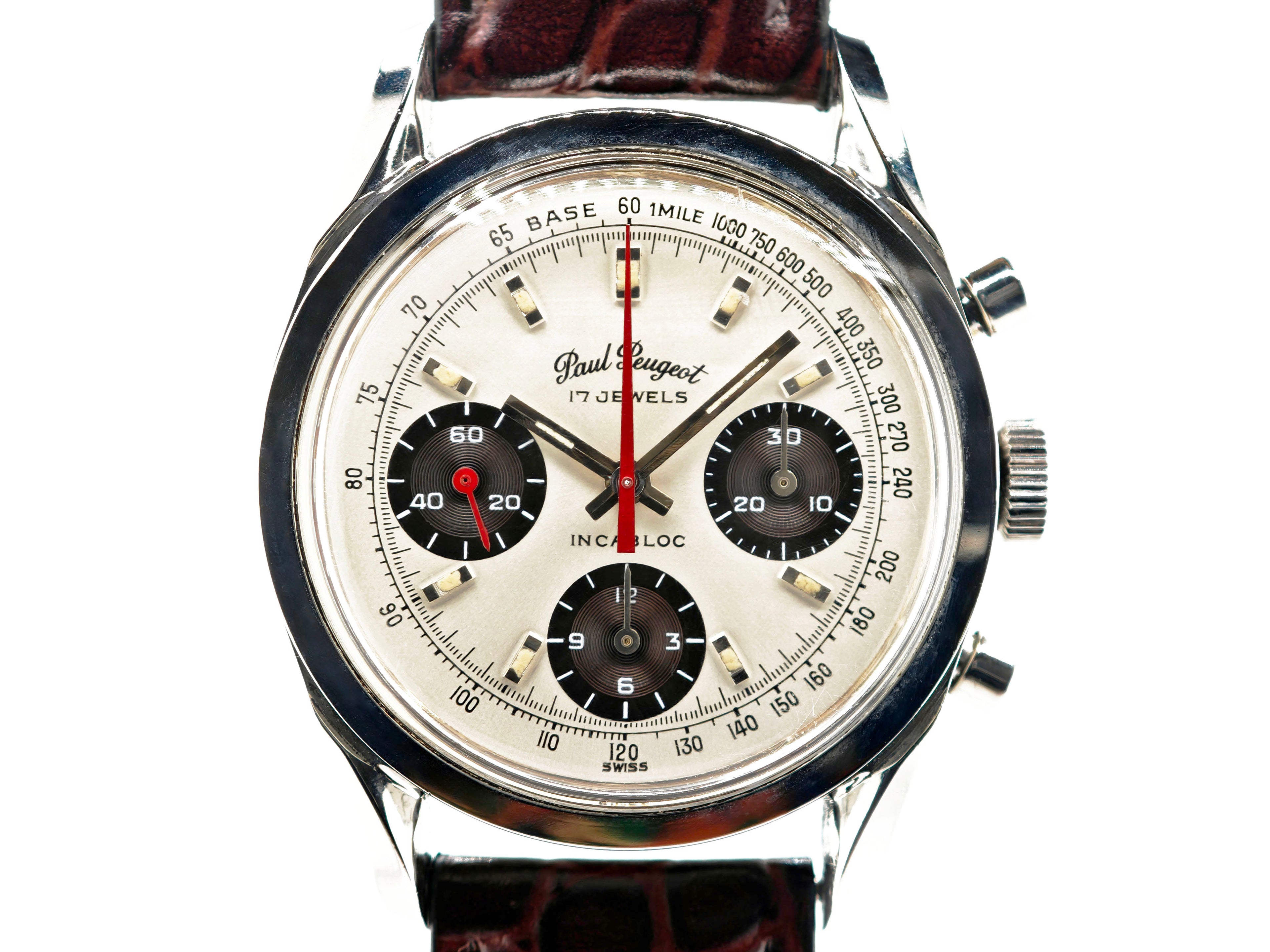 ポール・プジョー パンダ文字盤クロノグラフ Cal.Valjoux7736 / Paul Pegueot Vintage