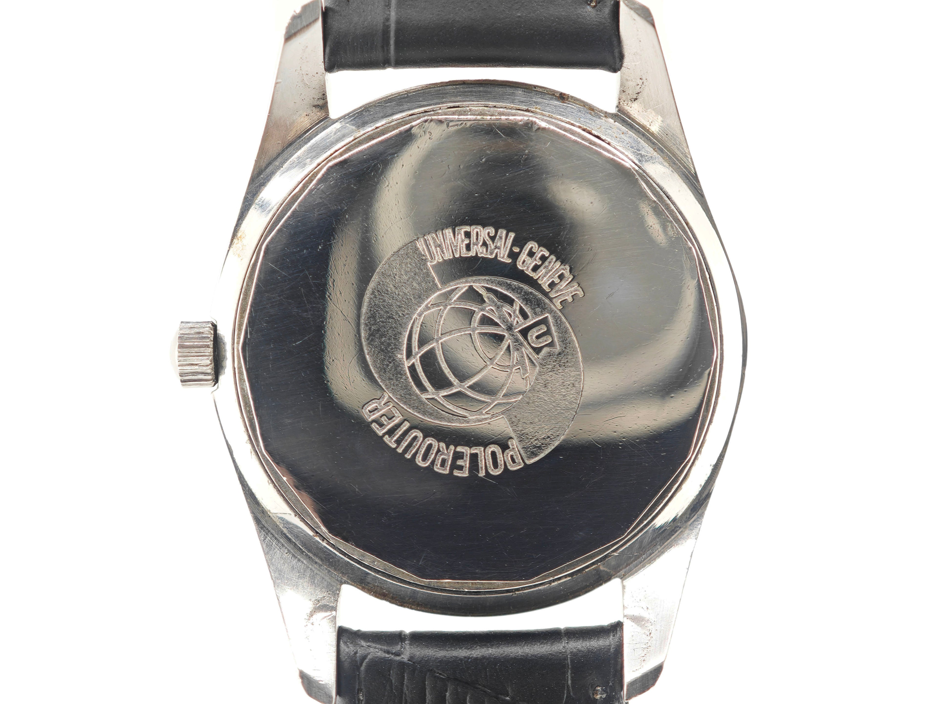 ユニバーサルジュネーブ ポールルーターデイト ブラックギルトダイヤル Ref.204607/1 / Universal Geneve Polerouter Date Black Gilt Dial