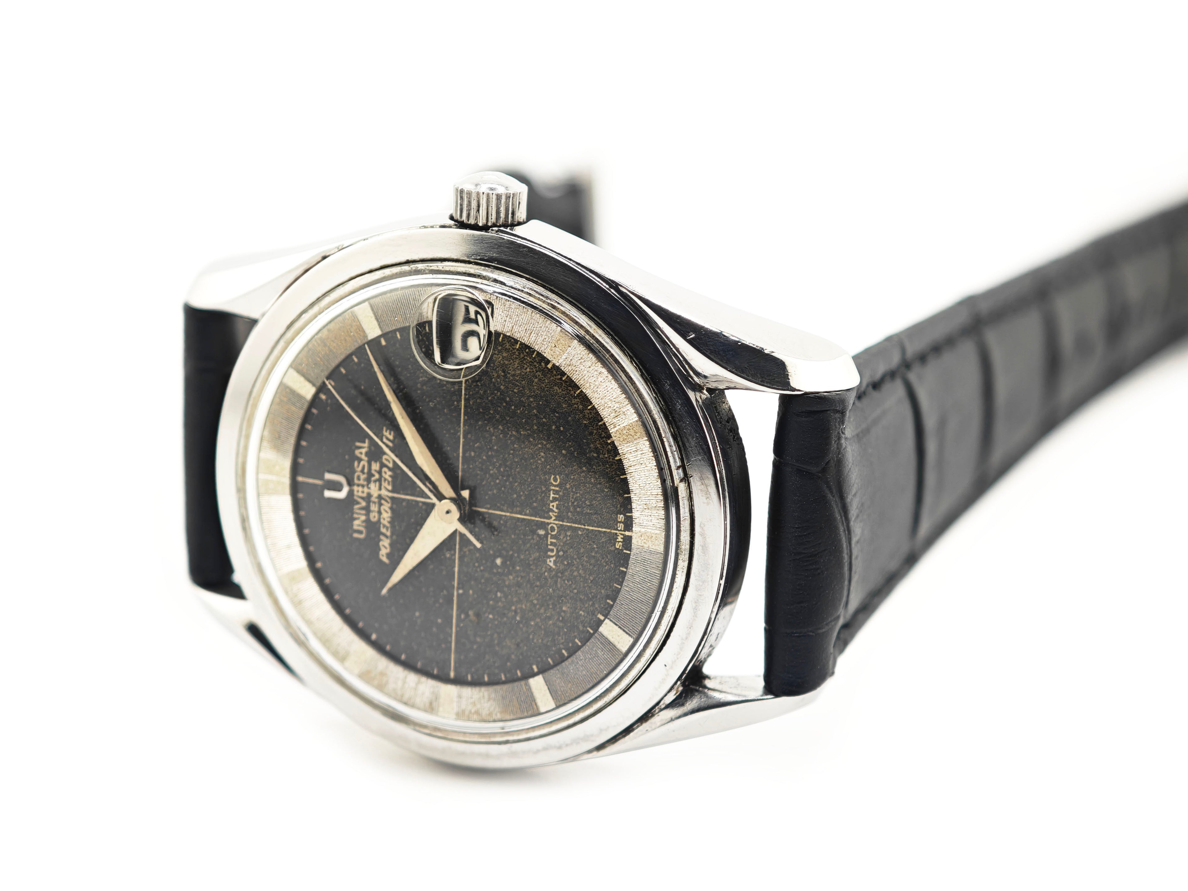 ユニバーサルジュネーブ ポールルーターデイト ブラックギルトダイヤル Ref.204607/1 / Universal Geneve Polerouter Date Black Gilt Dial