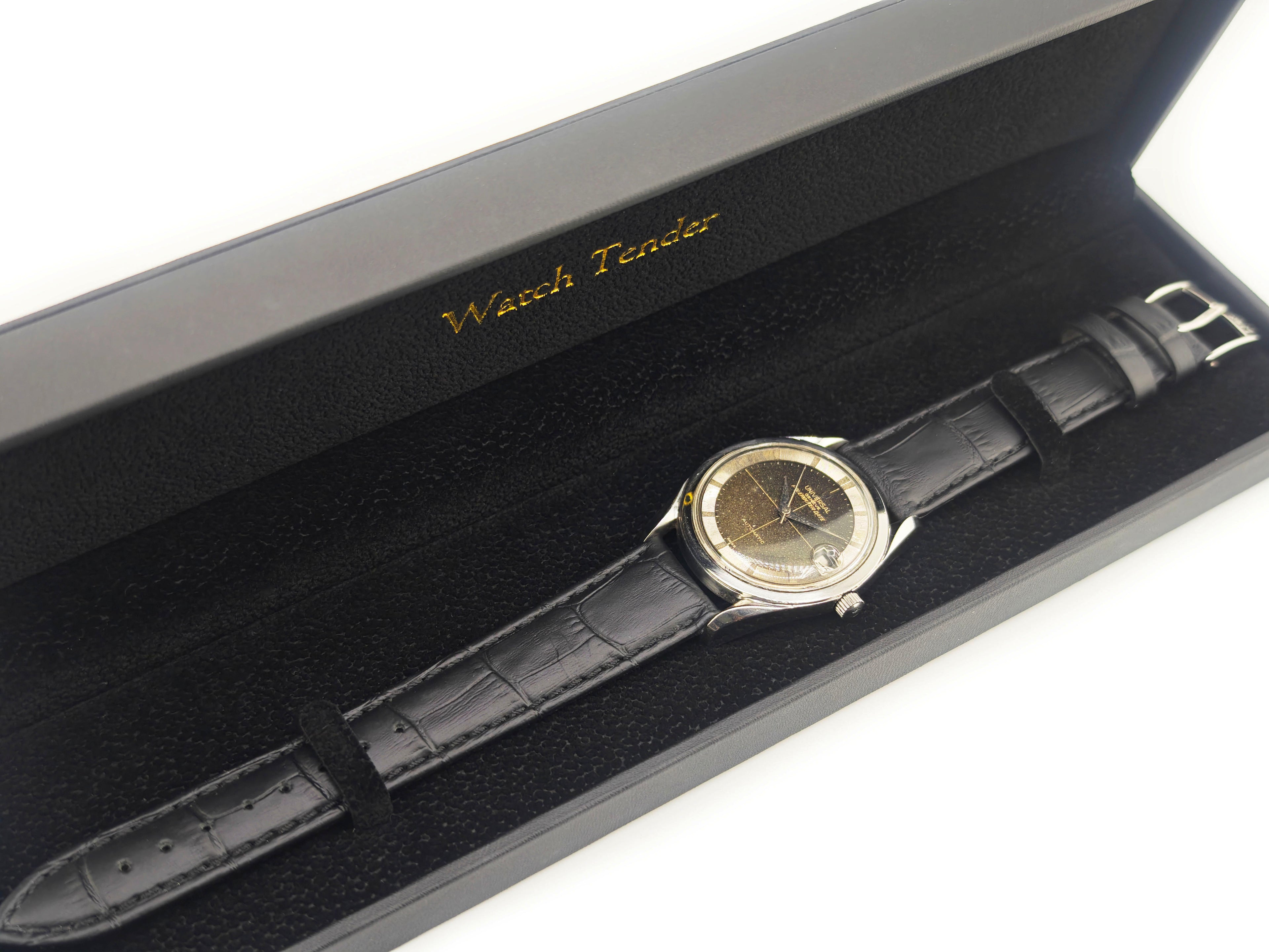 ユニバーサルジュネーブ ポールルーターデイト ブラックギルトダイヤル Ref.204607/1 / Universal Geneve Polerouter Date Black Gilt Dial