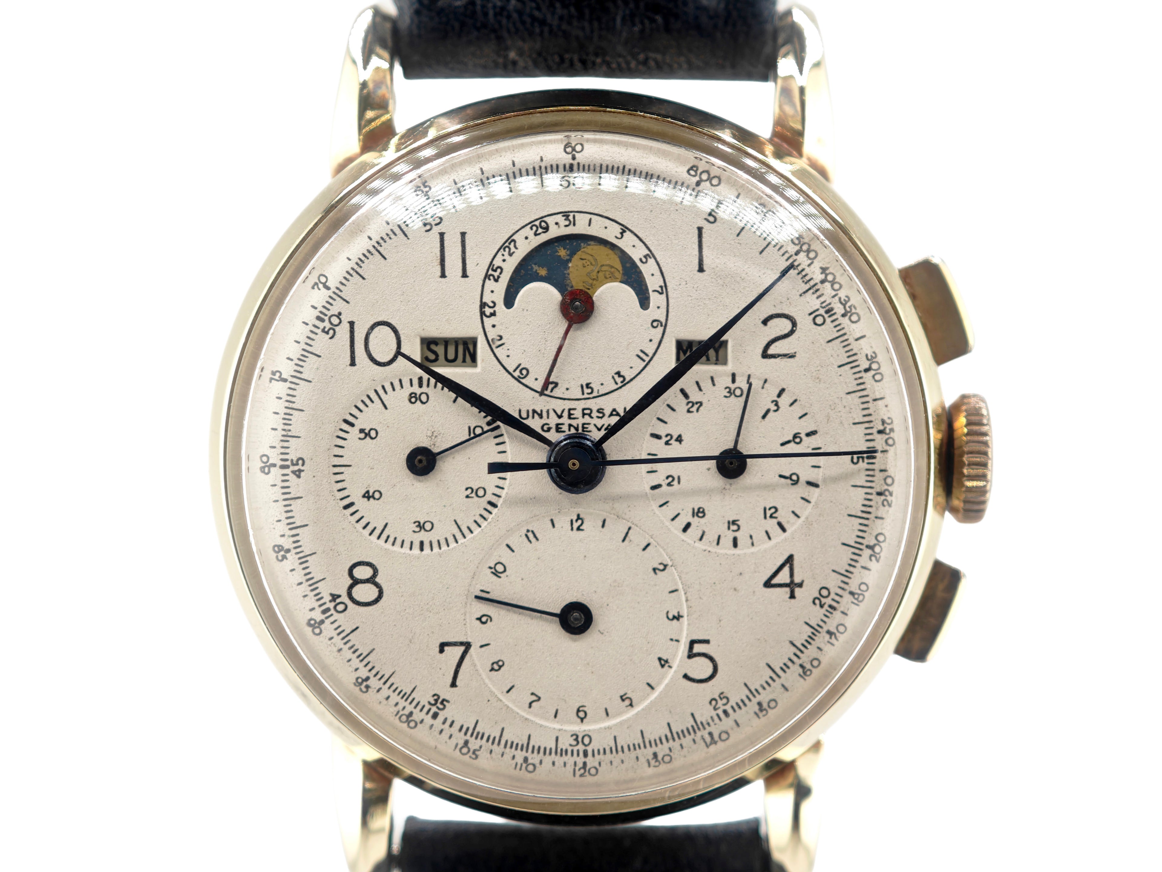 ユニバーサルジュネーブ トリコンパックス 14金無垢 Ref.52216 / Universal Geneve Tri-Compax 14K Solid Gold 1940&