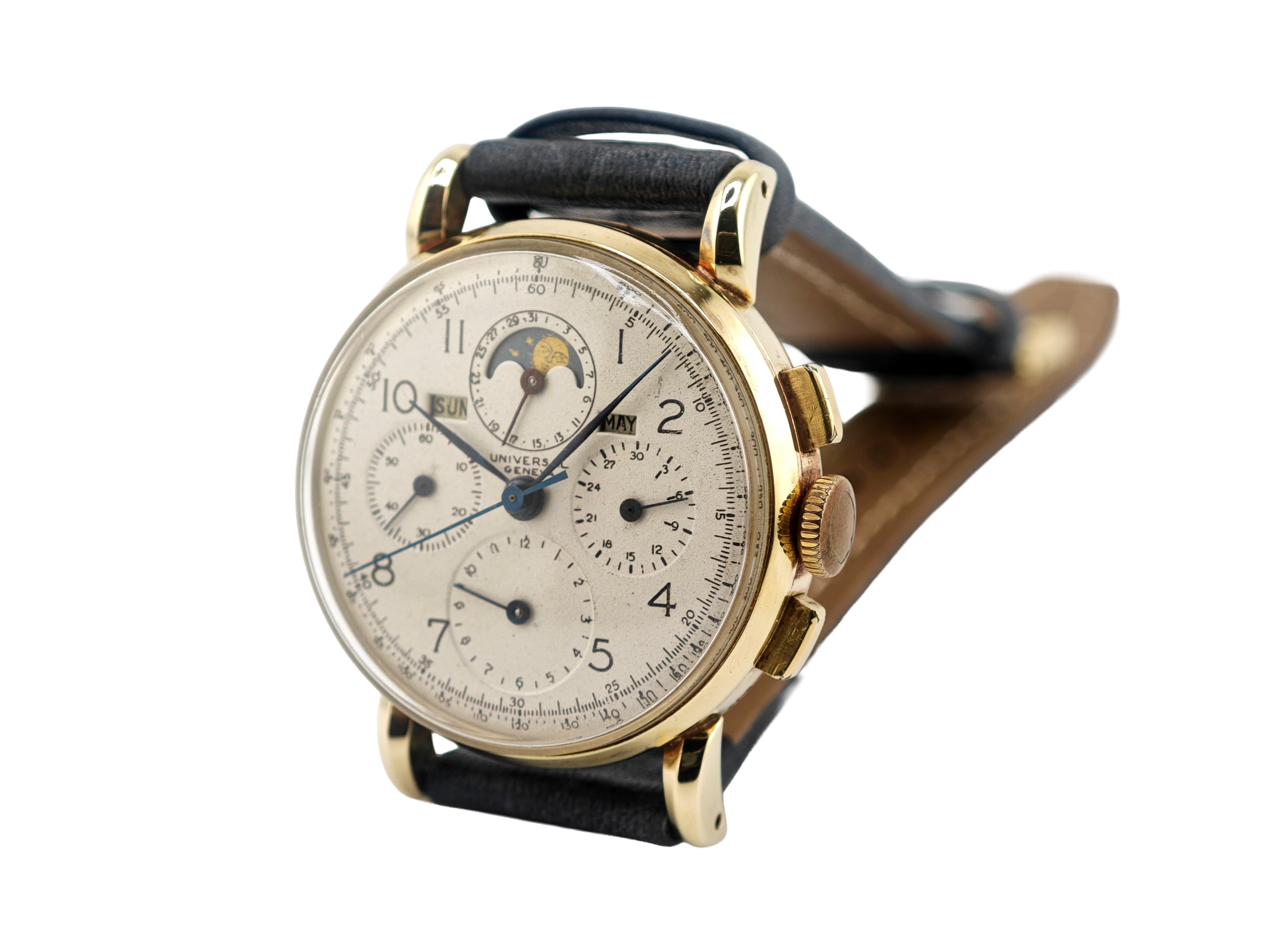 ユニバーサルジュネーブ トリコンパックス 14金無垢 Ref.52216 / Universal Geneve Tri-Compax 14K Solid Gold 1940&