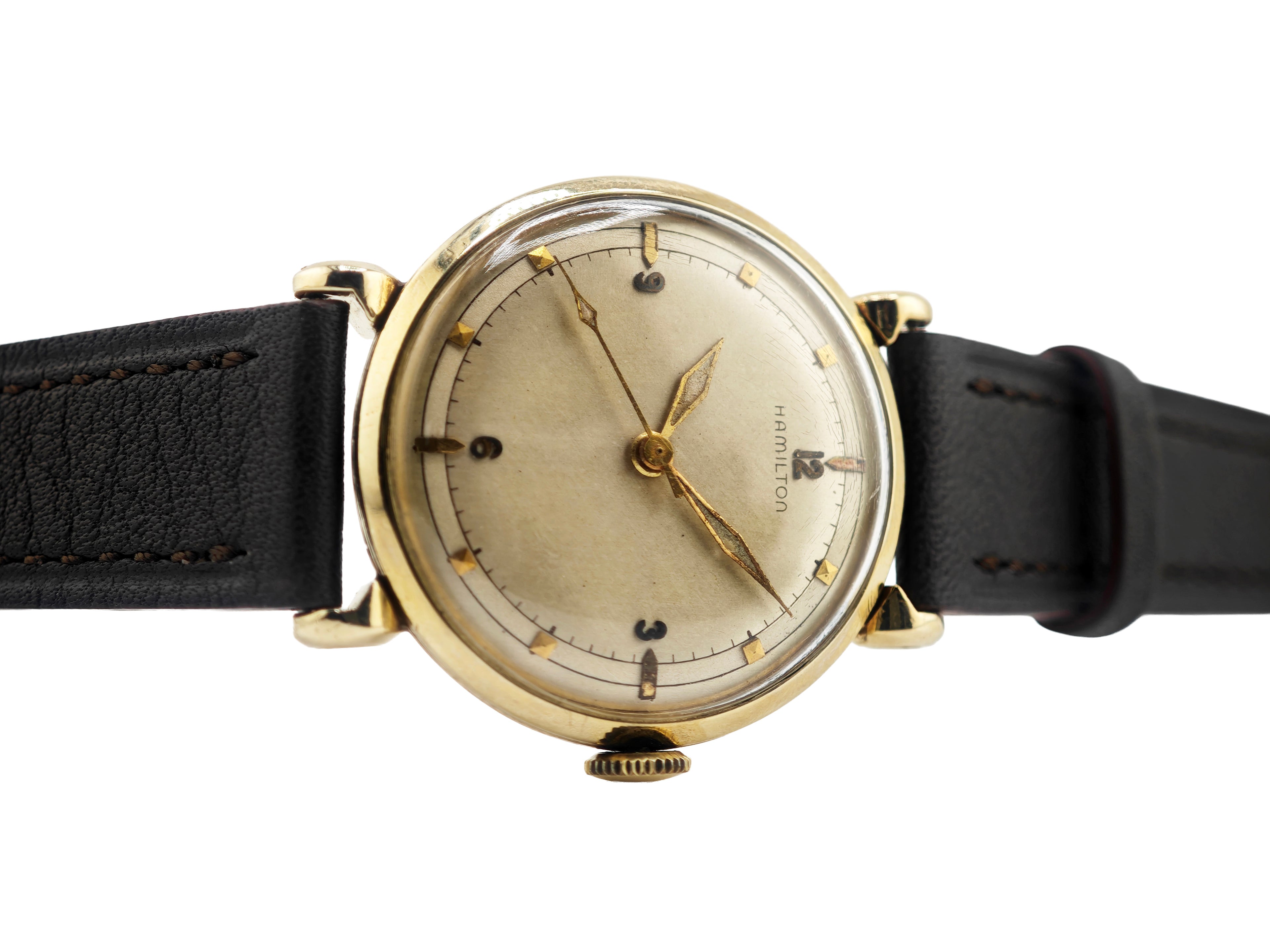 ハミルトン 3針 14K無垢 Cal.735/ HAMILTON 14K solid gold vintage watch