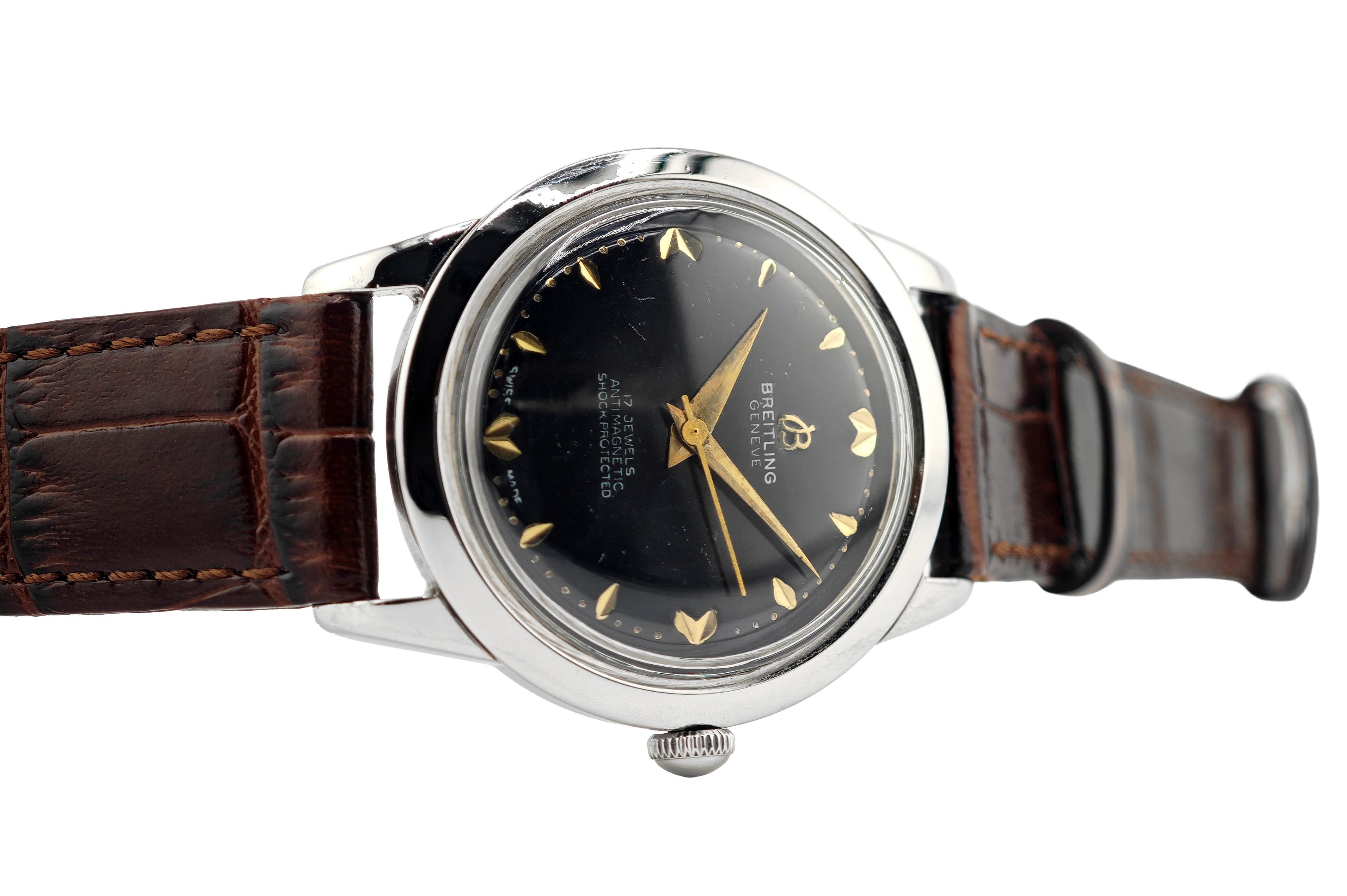 ブライトリング クサビインデックス マットダイヤル REF.2907 31 Cal.Venus 220 / BREITLING Vintage Matte Black Dial