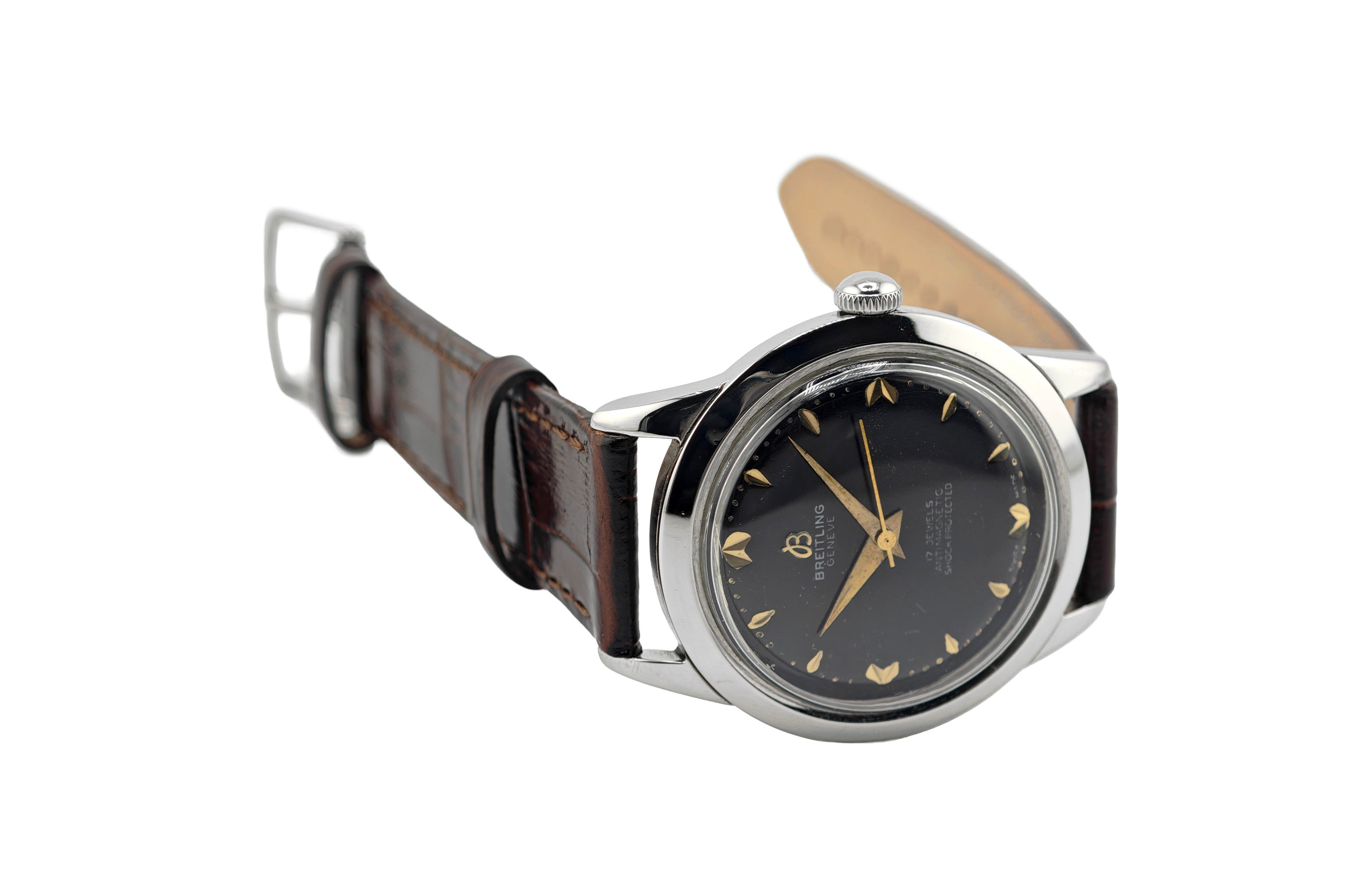 ブライトリング クサビインデックス マットダイヤル REF.2907 31 Cal.Venus 220 / BREITLING Vintage Matte Black Dial