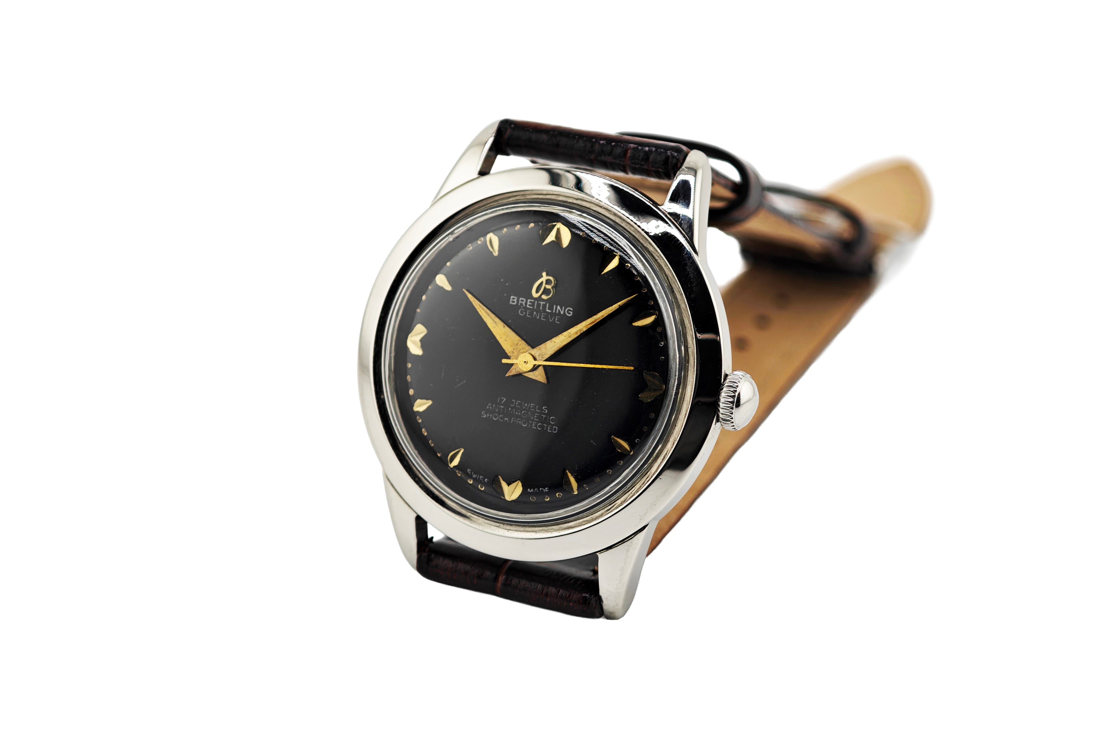 ブライトリング クサビインデックス マットダイヤル REF.2907 31 Cal.Venus 220 / BREITLING Vintage Matte Black Dial