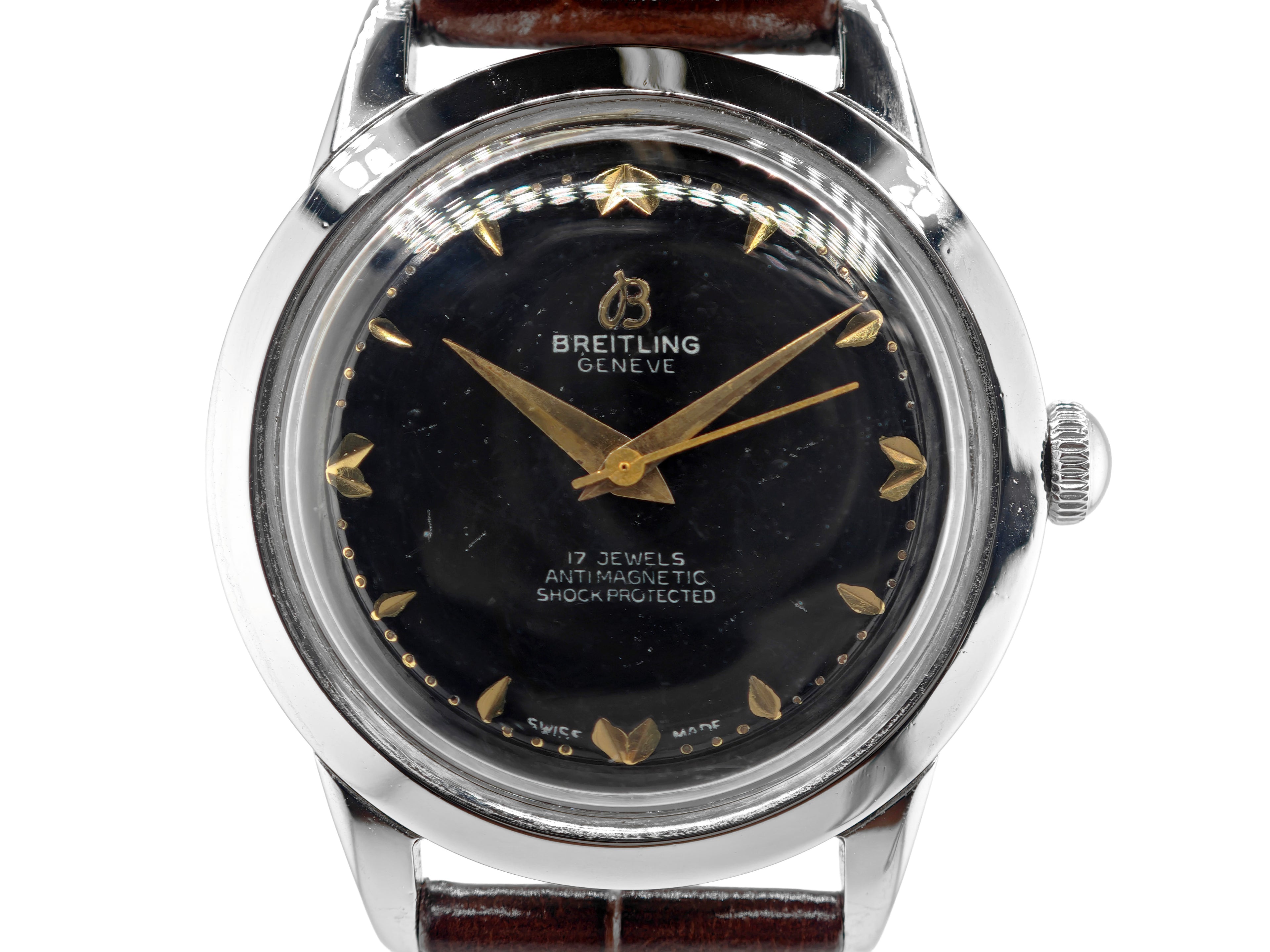 ブライトリング クサビインデックス マットダイヤル REF.2907 31 Cal.Venus 220 / BREITLING Vintage Matte Black Dial