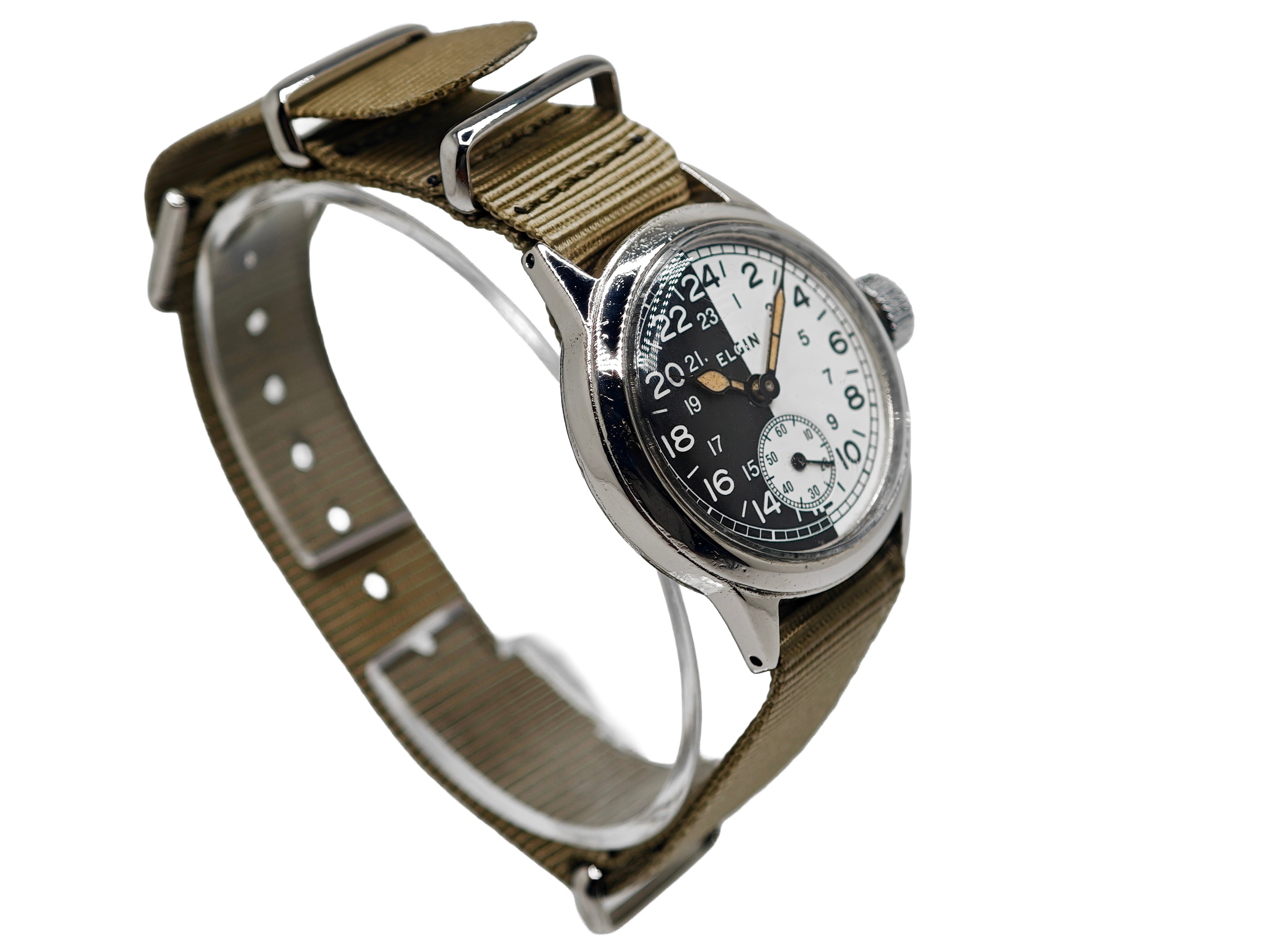 エルジン アメリカ軍用 ミリタリーウォッチ 24時間時計 / ELGIN MILITARY DAY&NIGHT 24 HOURS WATCH