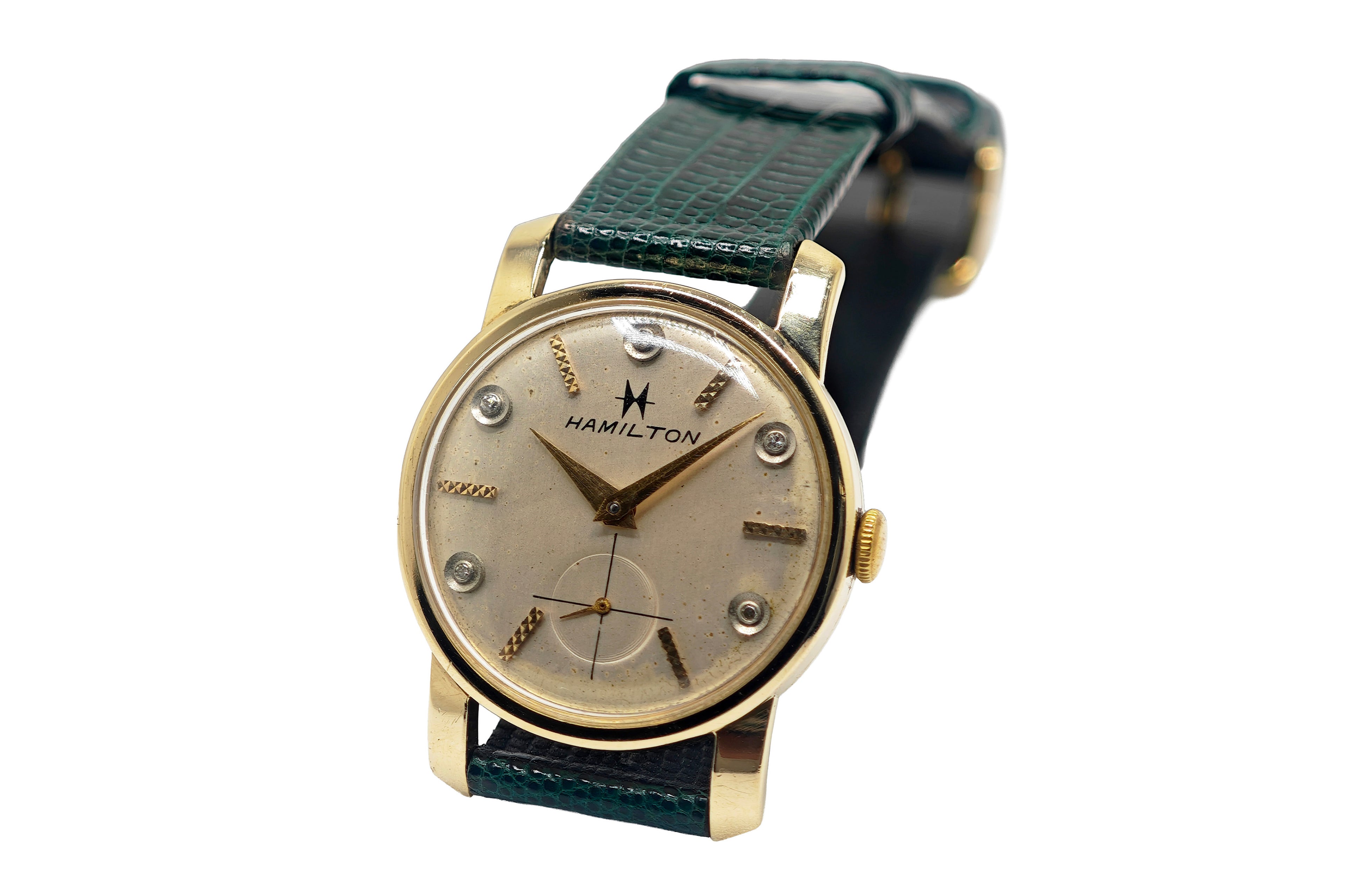 ハミルトン 14金無垢 スモールセコンド / HAMILTON 14K SOLID GOLD Cal.730