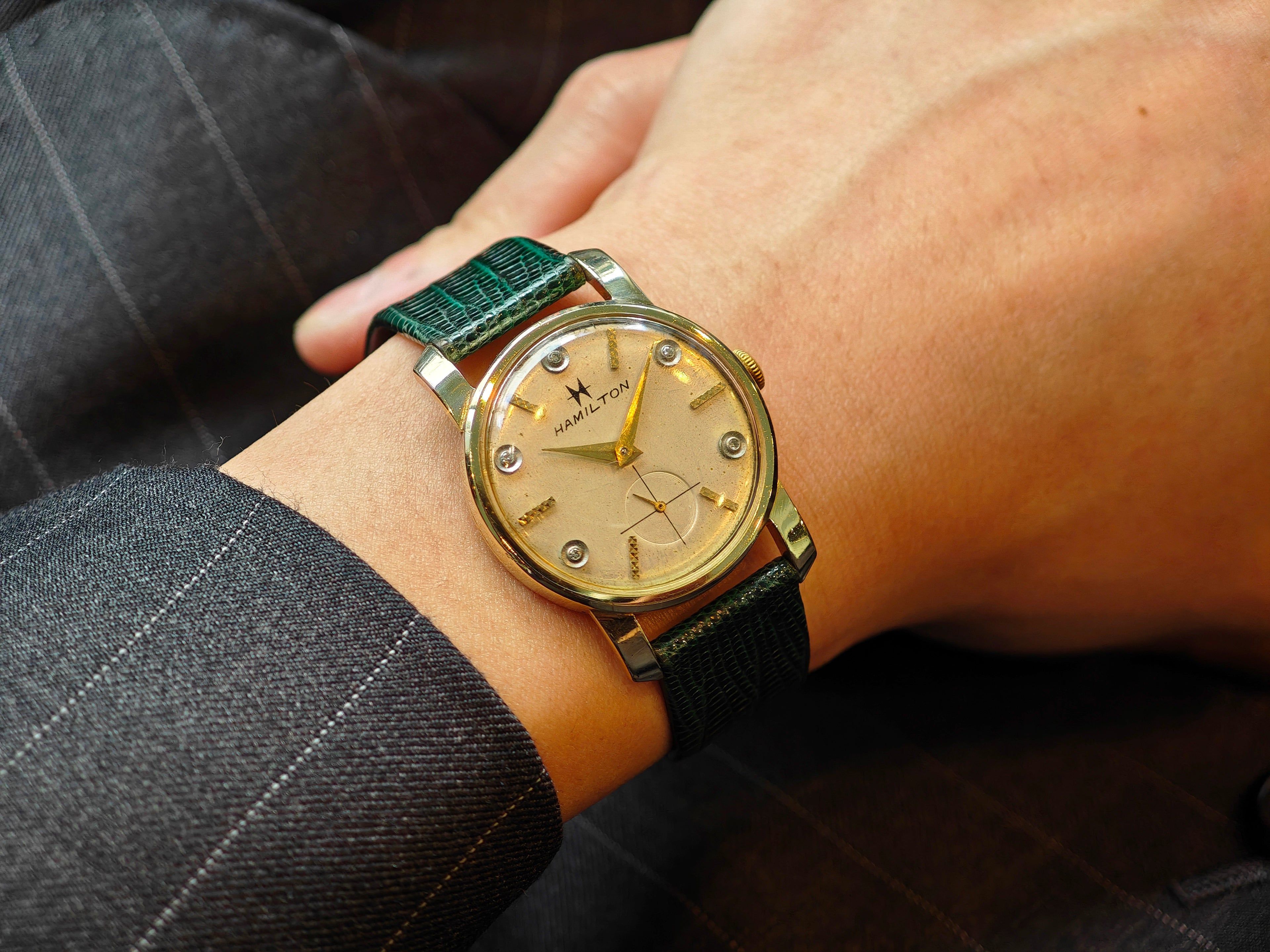 ハミルトン 14金無垢 スモールセコンド / HAMILTON 14K SOLID GOLD Cal.730