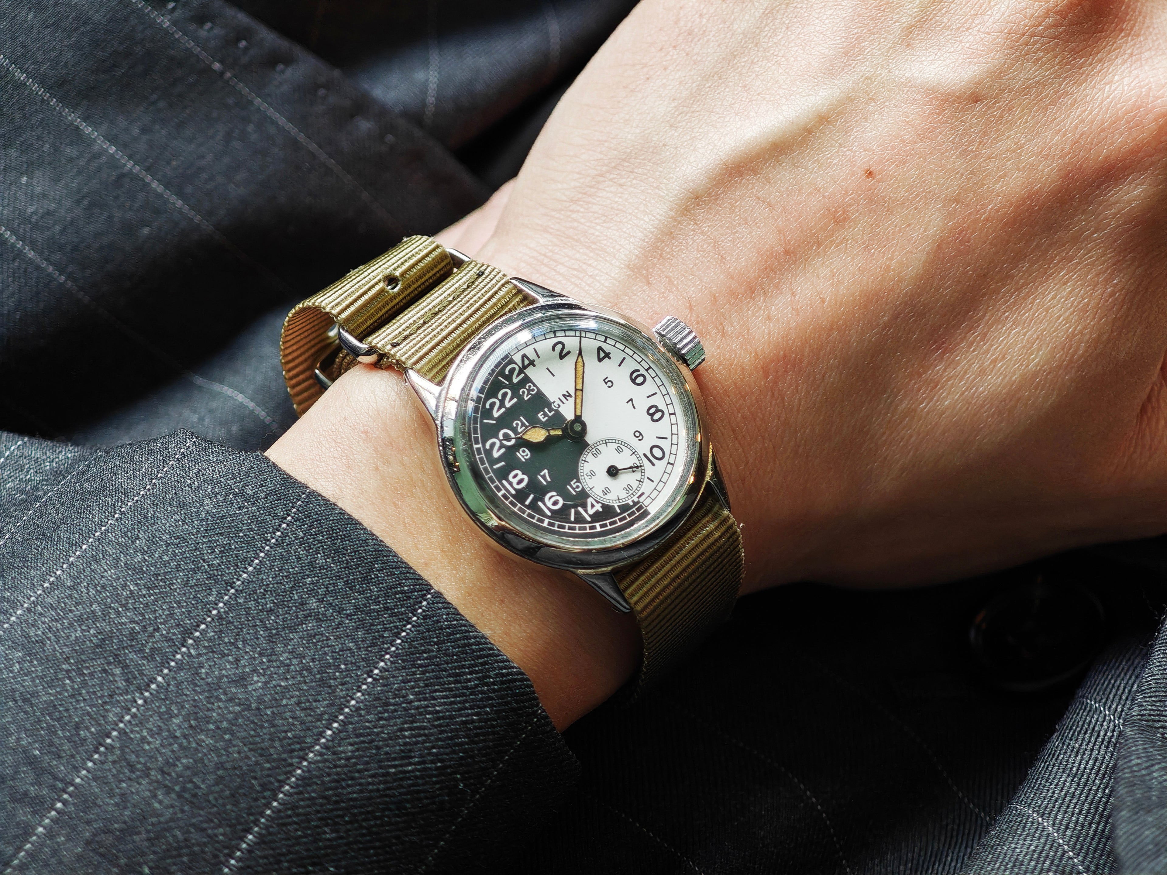 エルジン アメリカ軍用 ミリタリーウォッチ 24時間時計 / ELGIN MILITARY DAY&NIGHT 24 HOURS WATCH