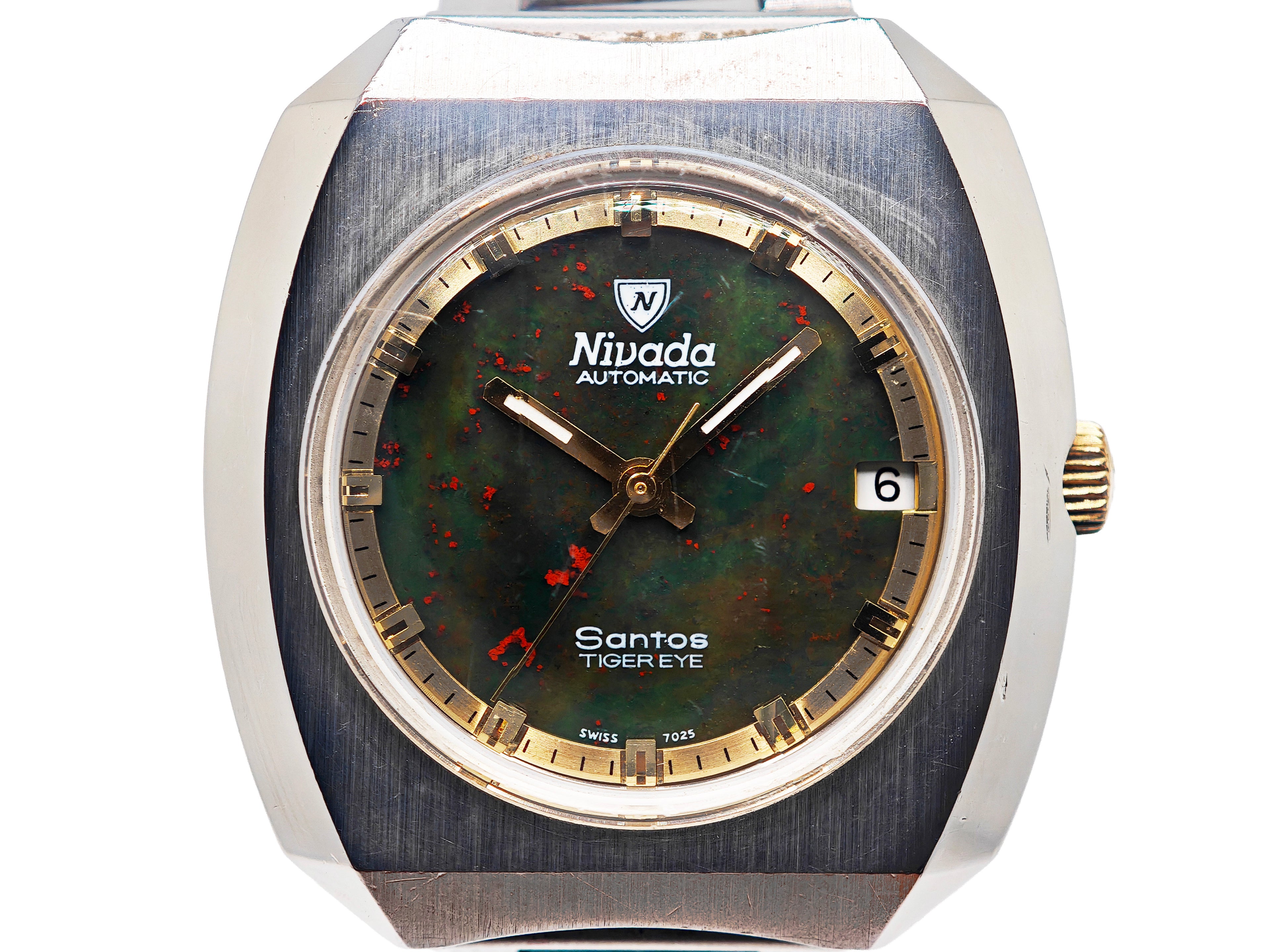 ニバダ サントス ブラッドストーンダイヤル / NIVADA Santos TIGER EYE Blood stone dial Ref.98211