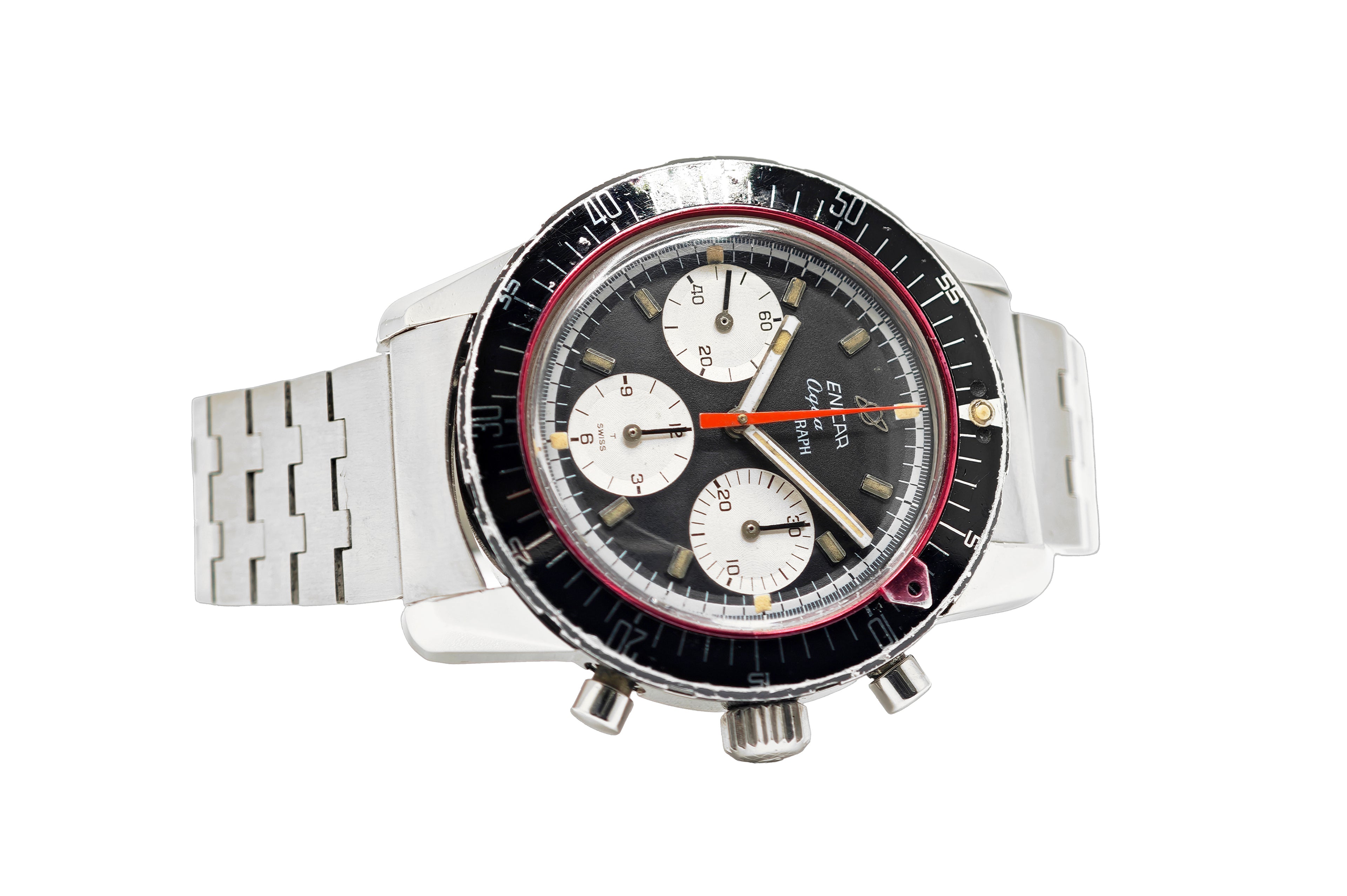 エニカ アクアグラフ 逆パンダダイアル Cal.バルジュー72 / ENICAR AQUAGRAPH Ref.072-02-02 Cal.Valjoux72