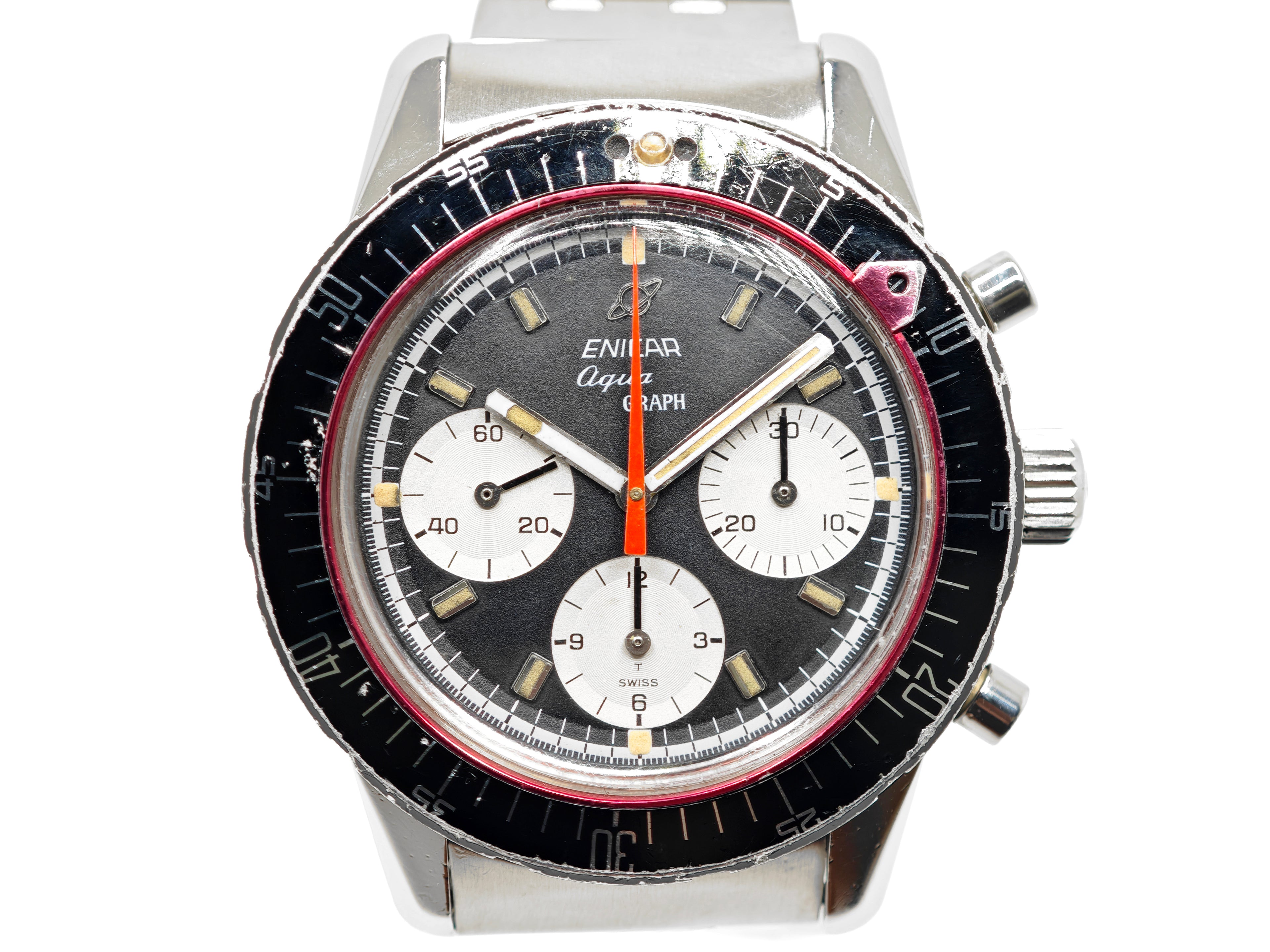 エニカ アクアグラフ 逆パンダダイアル Cal.バルジュー72 / ENICAR AQUAGRAPH Ref.072-02-02 Cal.Valjoux72