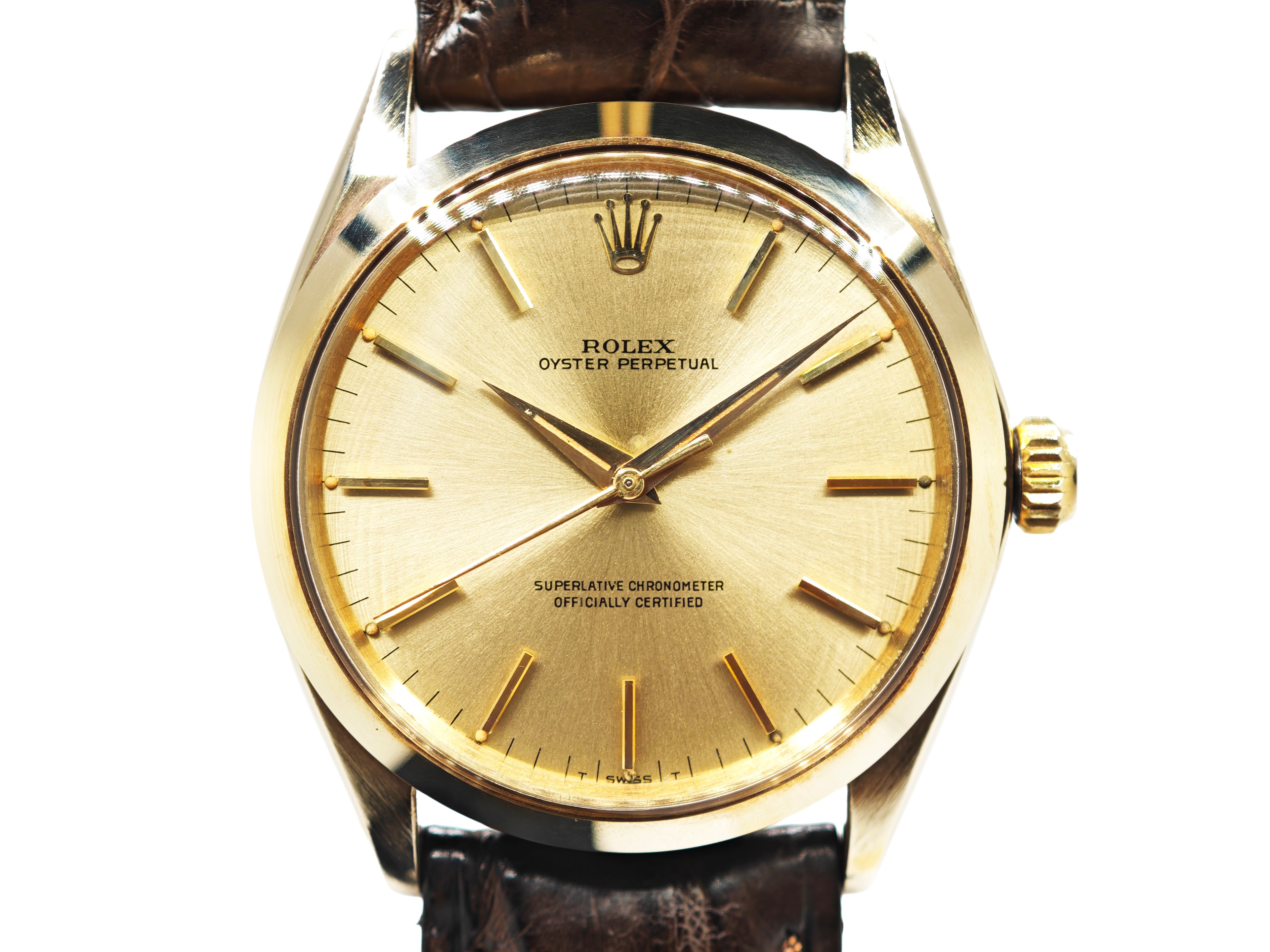 ロレックス オイスターパーペチュアル34 14金無垢 / ROLEX Oyster Perpetual 14K solidgold Ref.1002