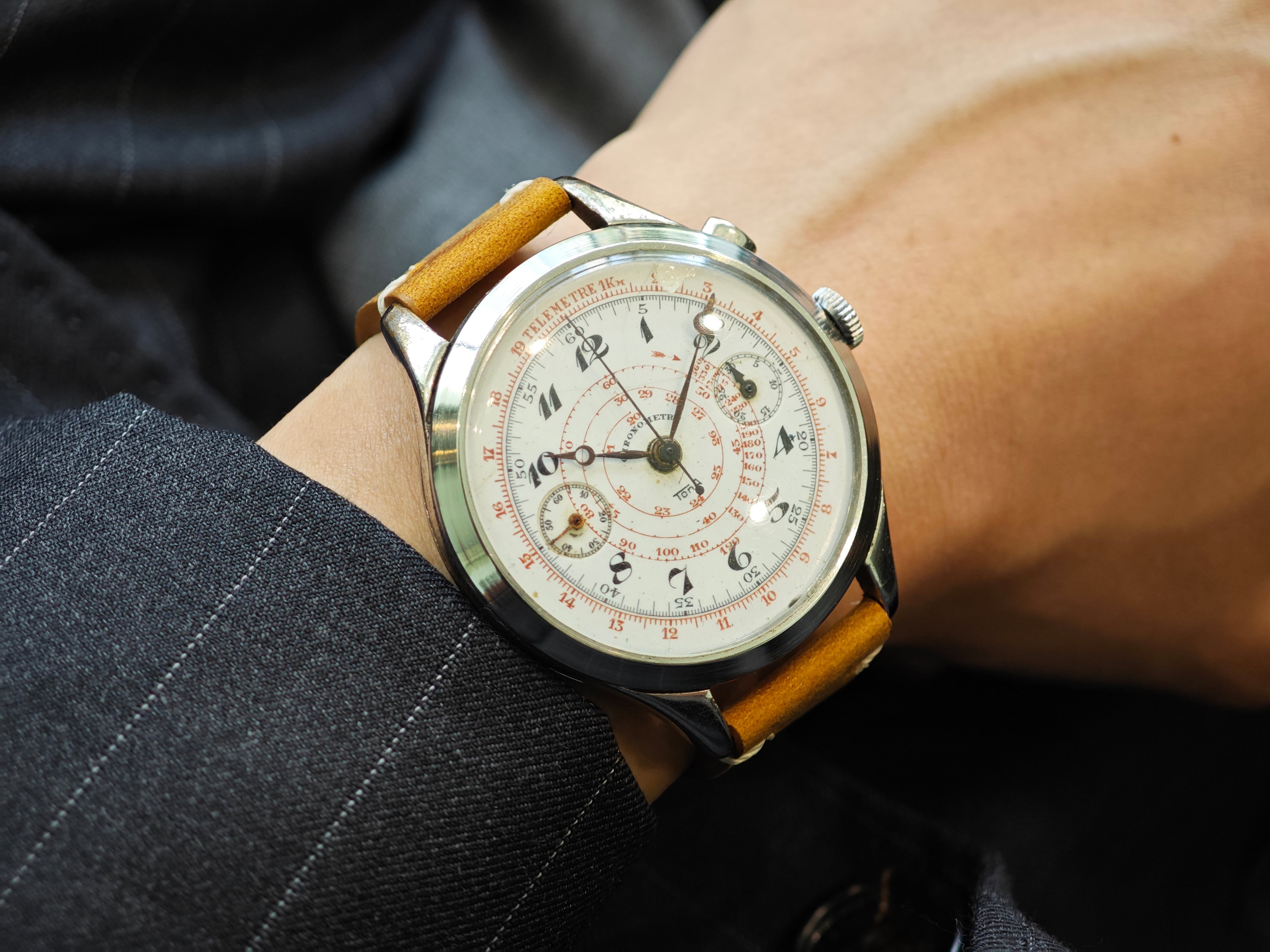 TONA ワンプッシュクロノグラフ / Monopusher Chronograph Landeron Hahn 50 Jumbo 1930s