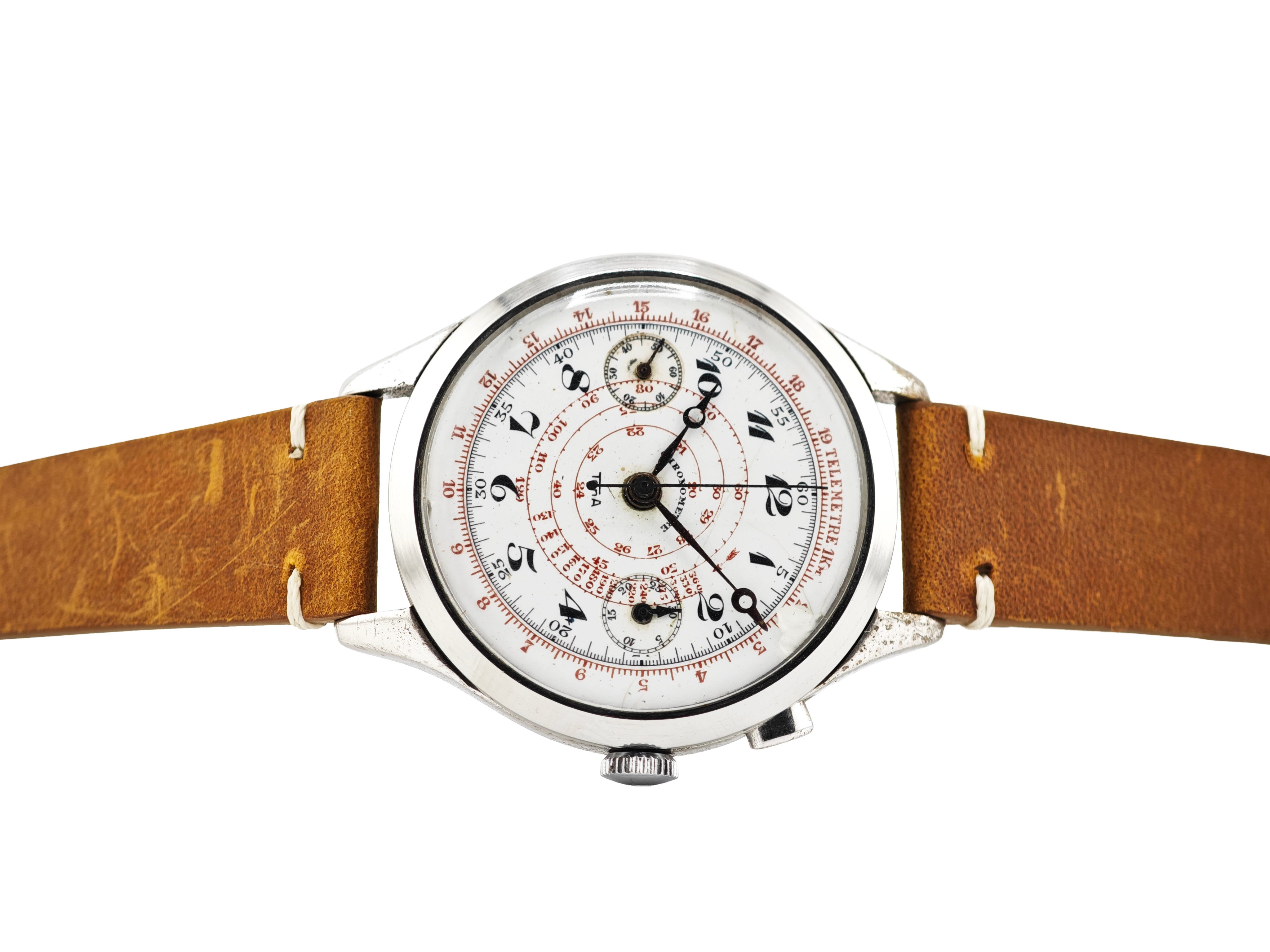 Montre Chronographe Vintage Charles Hahn Landeron - Années 1930 - Style Aviateur Mécanique