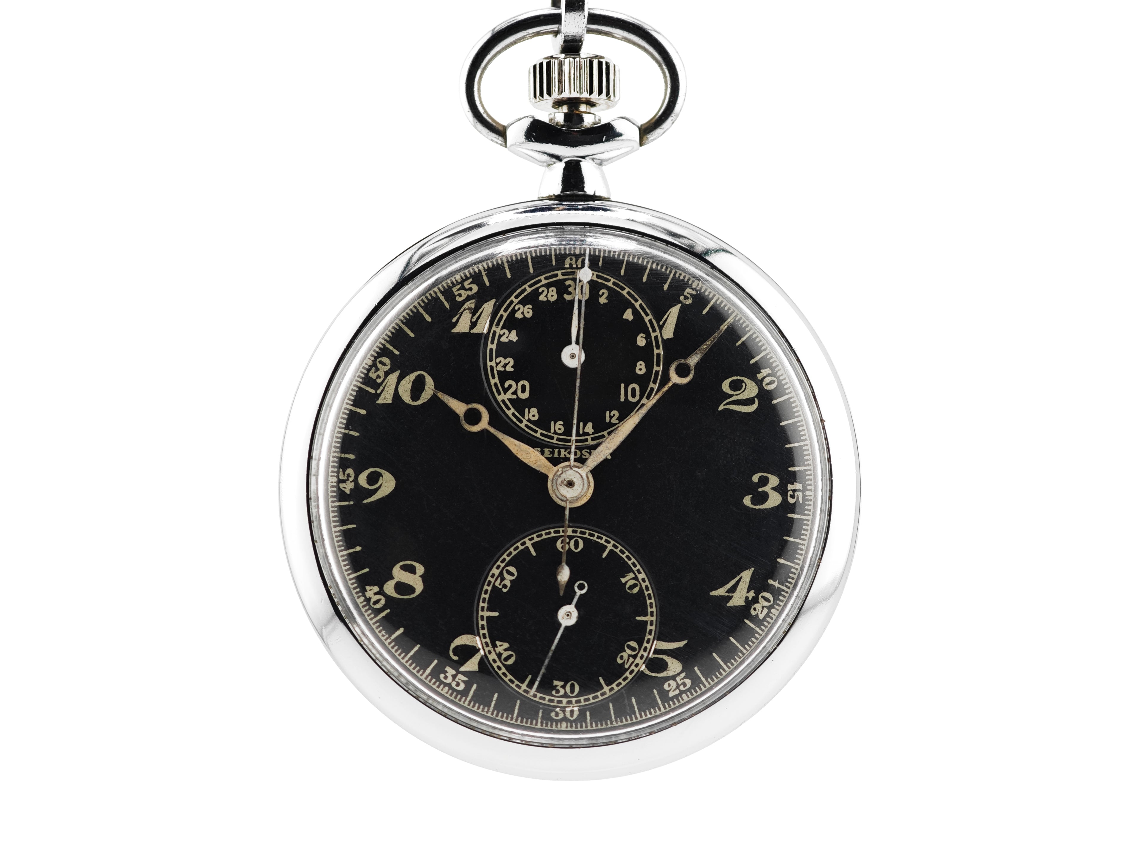 精工舎(現SEIKO)八九式活動写真銃改二 ワンプッシュクロノ 懐中時計 / SEIKOSHA Type 89 Camera Gun Mark II Pocket Chronograph