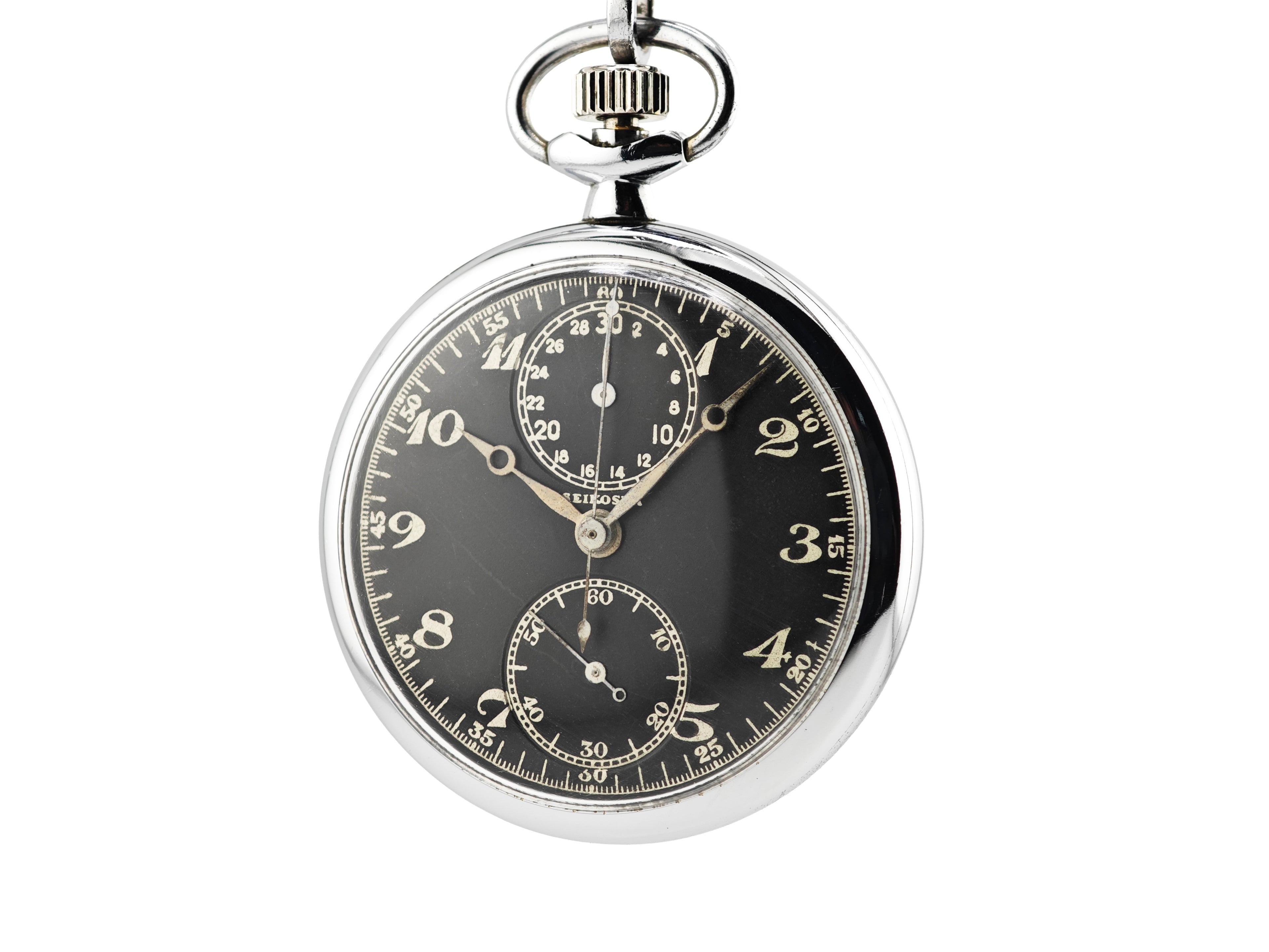 精工舎(現SEIKO)八九式活動写真銃改二 ワンプッシュクロノ 懐中時計 / SEIKOSHA Type 89 Camera Gun Mark II Pocket Chronograph