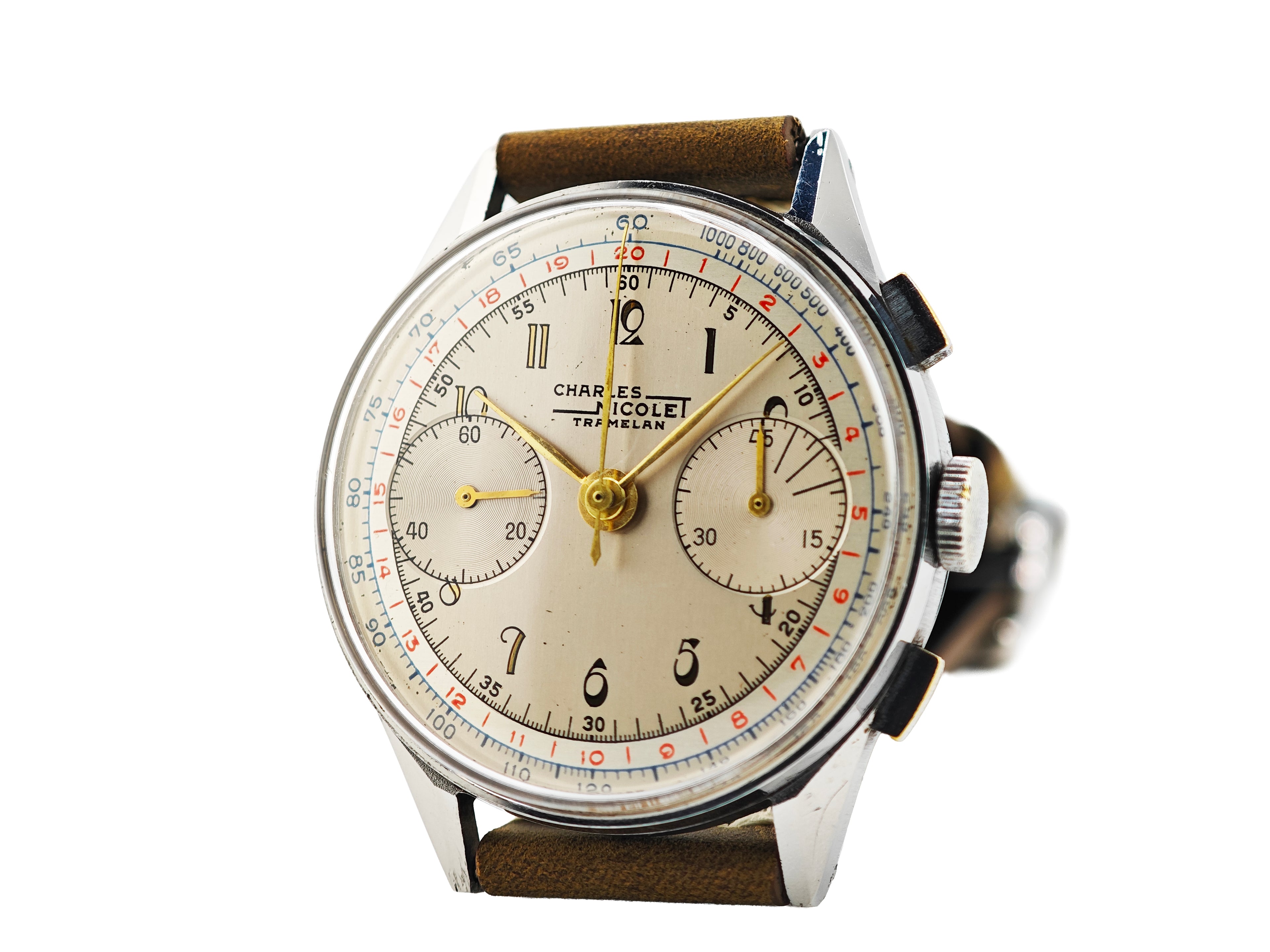 チャールス・ニコレット・トラメラン クロノグラフ Ref.144 Cal.Landeron 39 / Charles Nicolet Tramelan Chronograph