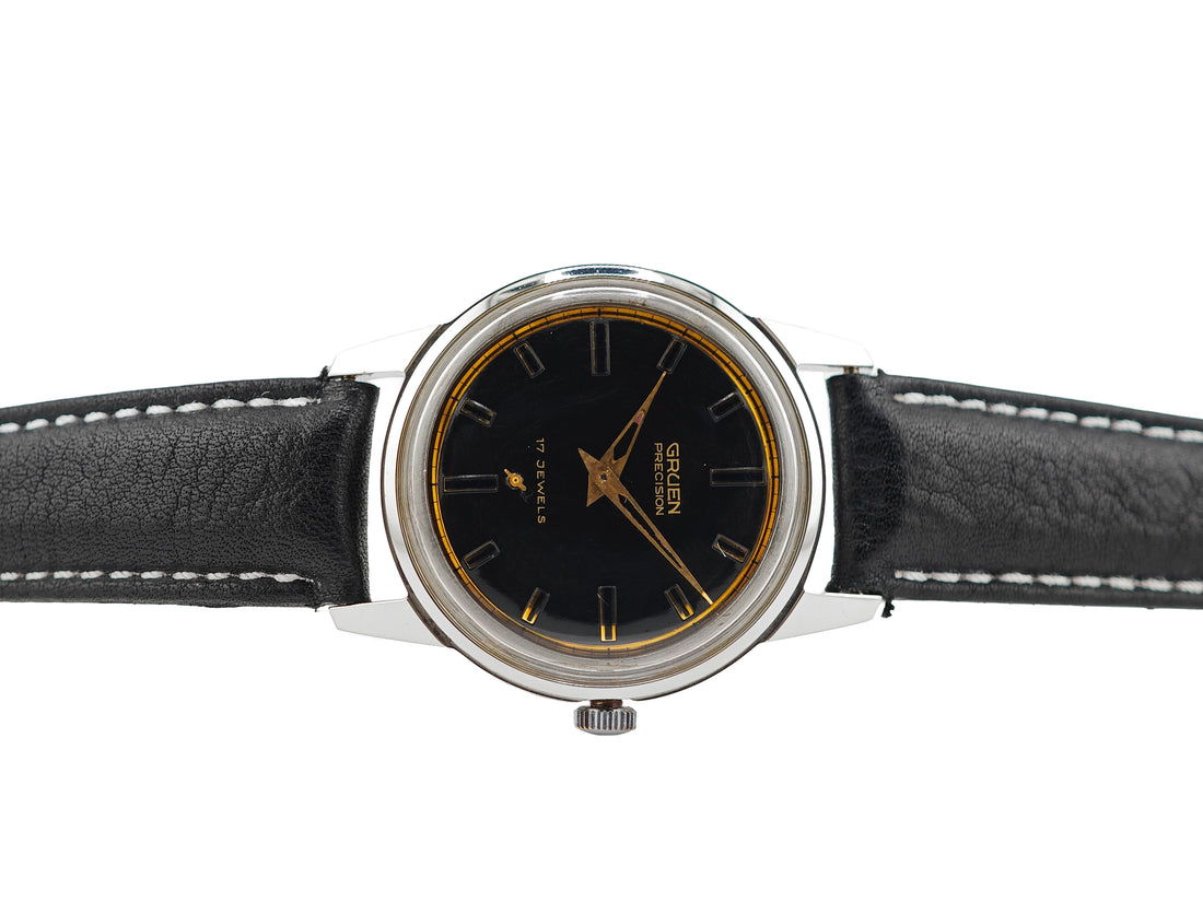 グリュエン プレシジョン ブラックギルト Cal.510R / GRUEN PRECISION black gilt dial 50&