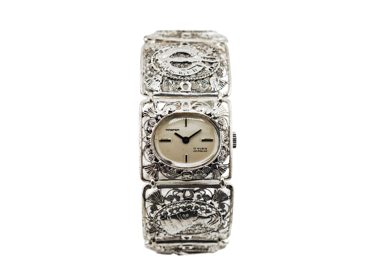 キャスパー 銀無垢 フィリグリー / KASPER Egyptian Revival Filigree Bracelet Watch