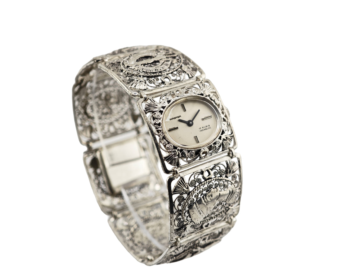 キャスパー 銀無垢 フィリグリー / KASPER Egyptian Revival Filigree Bracelet Watch