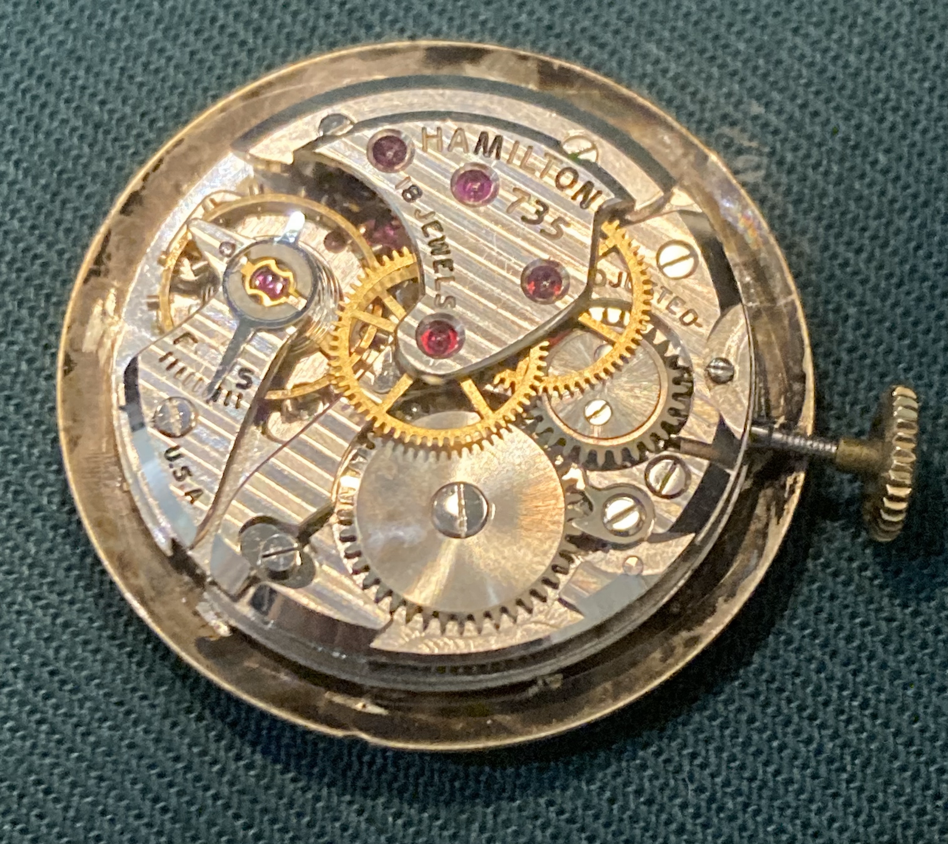 ハミルトン 3針 14K無垢 Cal.735/ HAMILTON 14K solid gold vintage watch