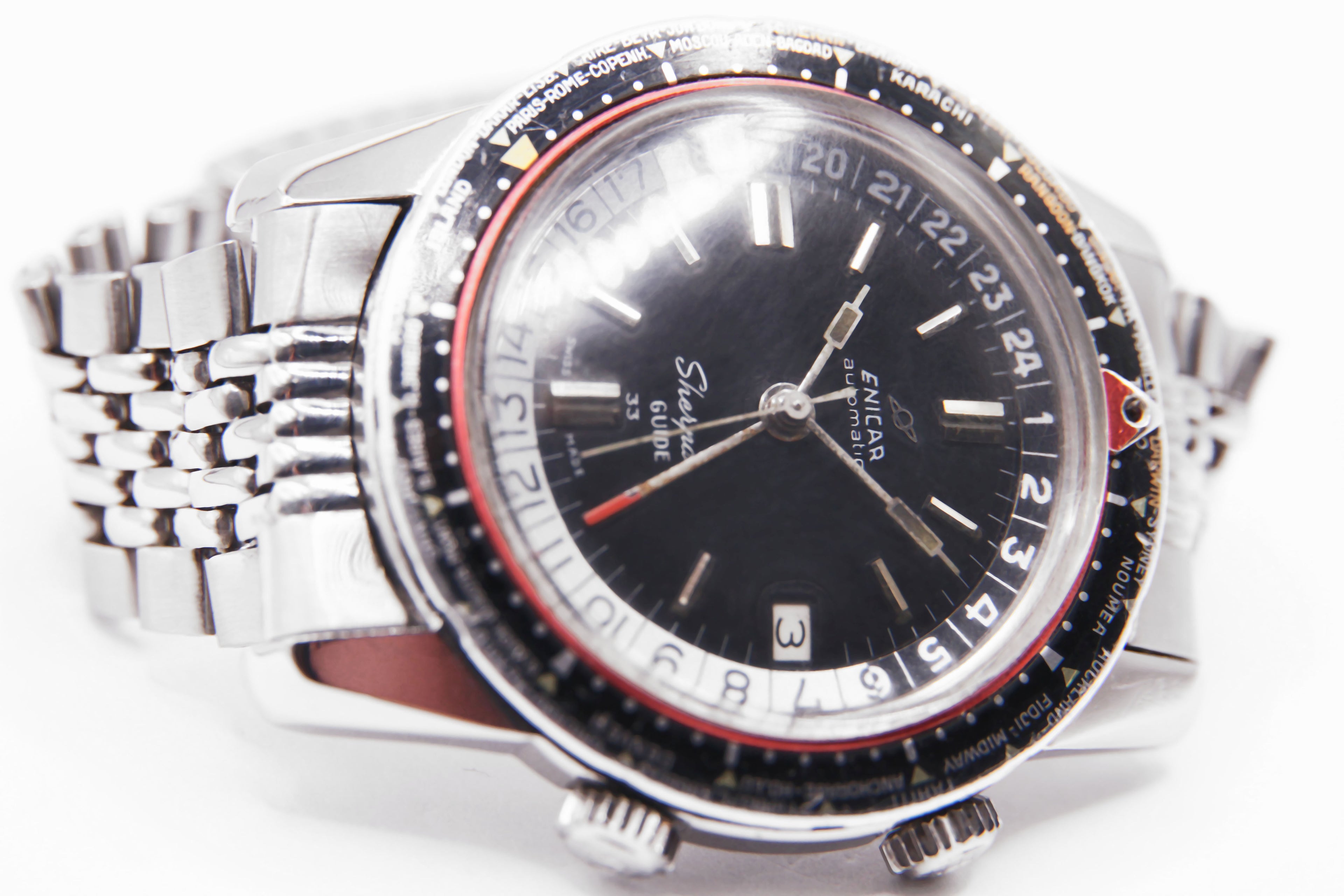 エニカ シェルパガイド33 マーク2移行期モデル ワールドタイム / ENICAR Sherpa Guide 33 MarkⅡ World Time Ref.126/001