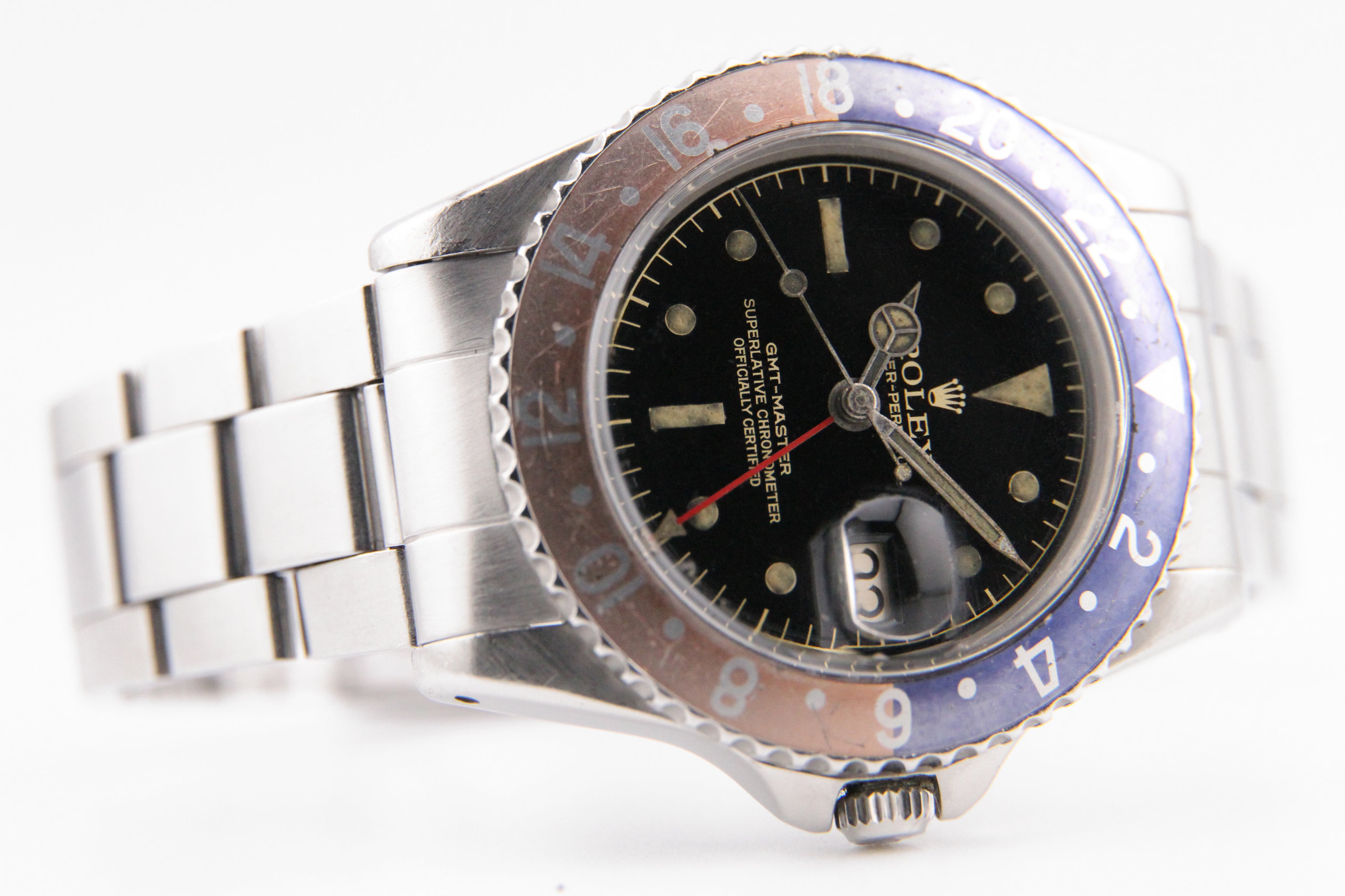 ロレックス GMTマスター Ref.1675 ゴールドレター MMダイヤル PCGヒラメケース オンリーSWISS / Rolex GMT-Master PCG Case with Chapter ring Gilt Glossy Swiss Only Dial Ref.M1675