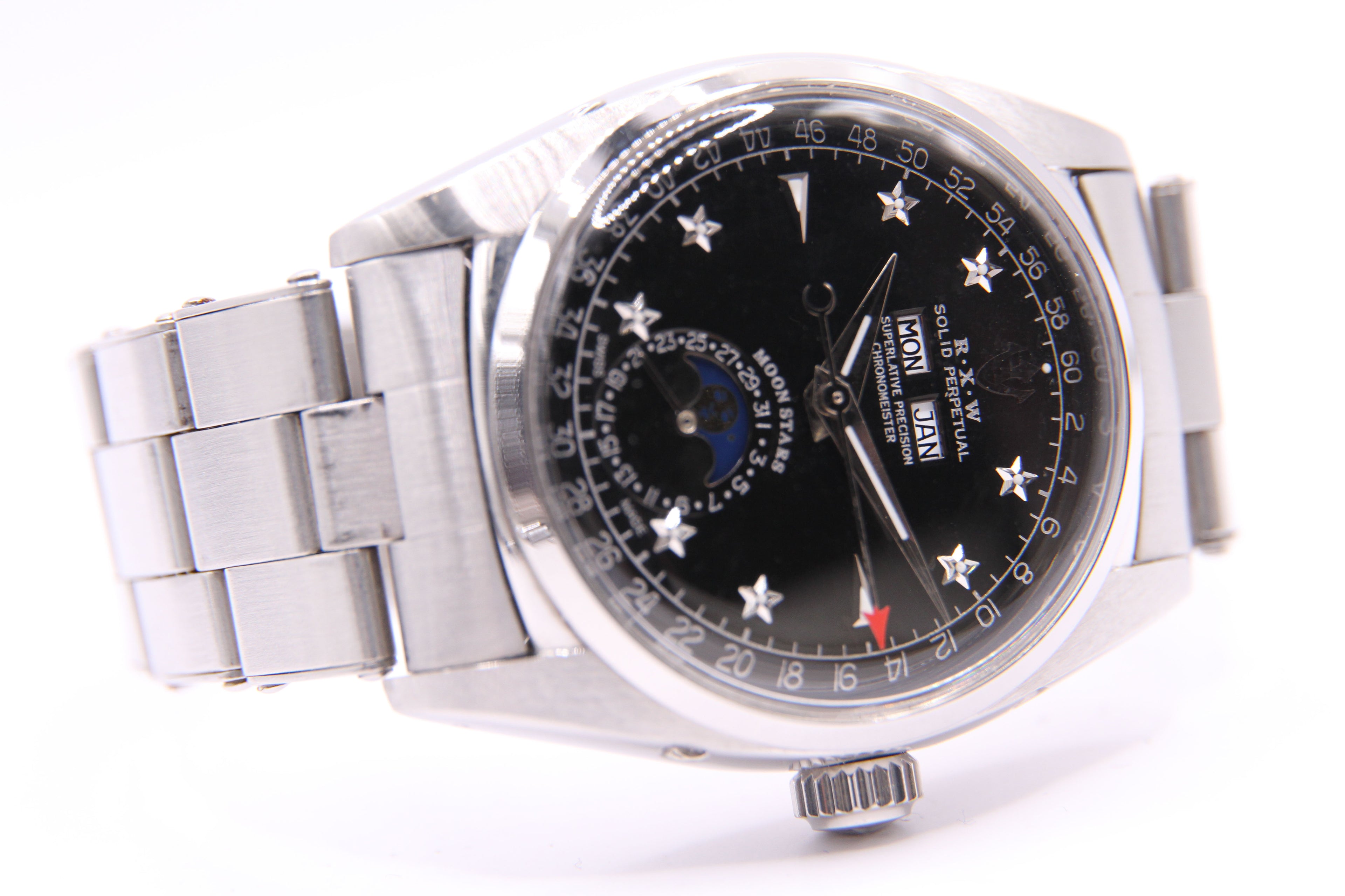 RXW ケントレ ムーンスターズ ブラックミラーダイヤル / RockX solid Watch Moon Stars