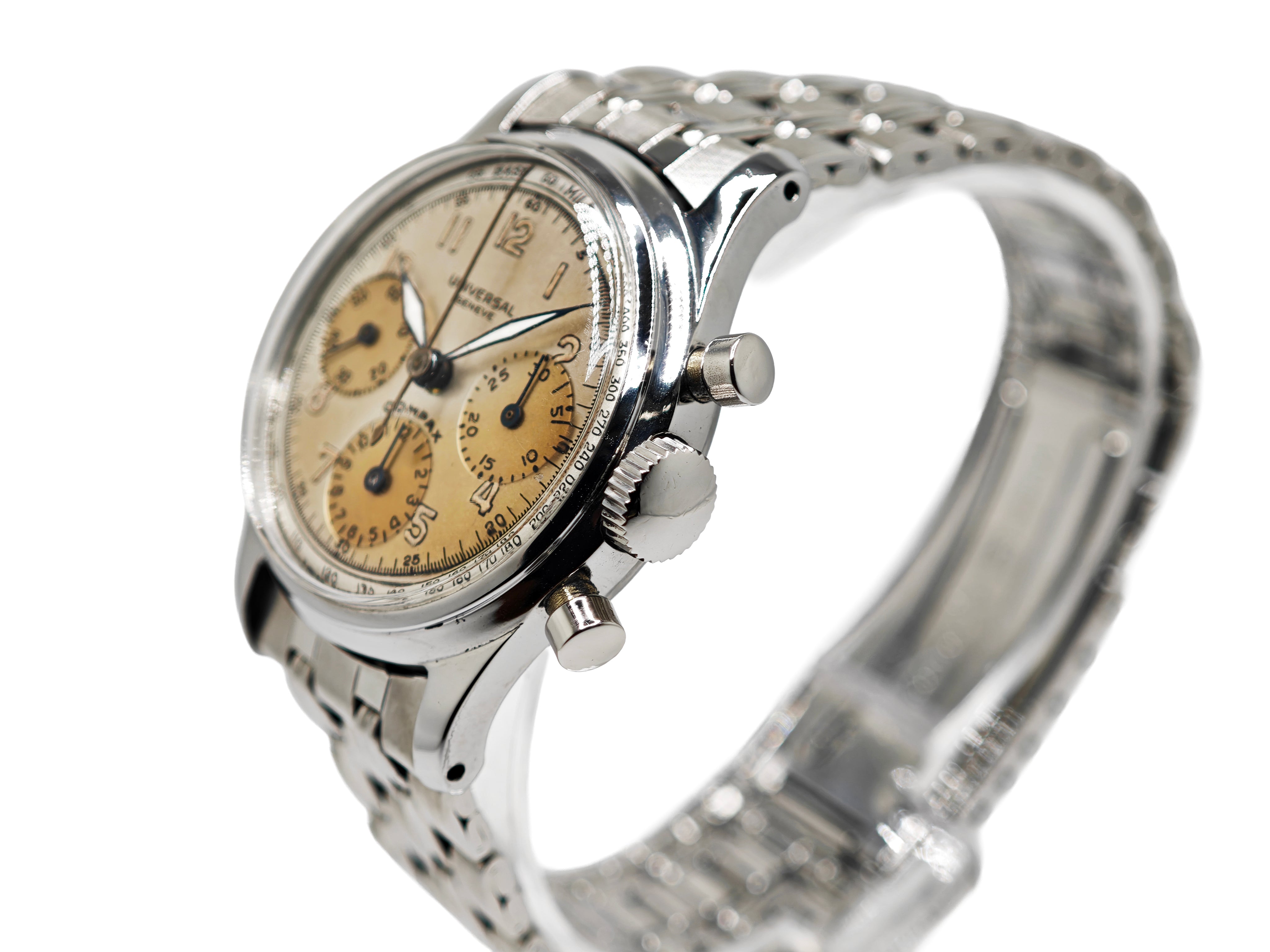 M/UNIVERSAL GENEVE/ユニバーサル・ジュネーブ 手巻 黒革ベルト 稼働品 ユニバーサルジュネーブ 腕時計 ユニバーサル・ジュネーブ ⁄ UNIVERSAL