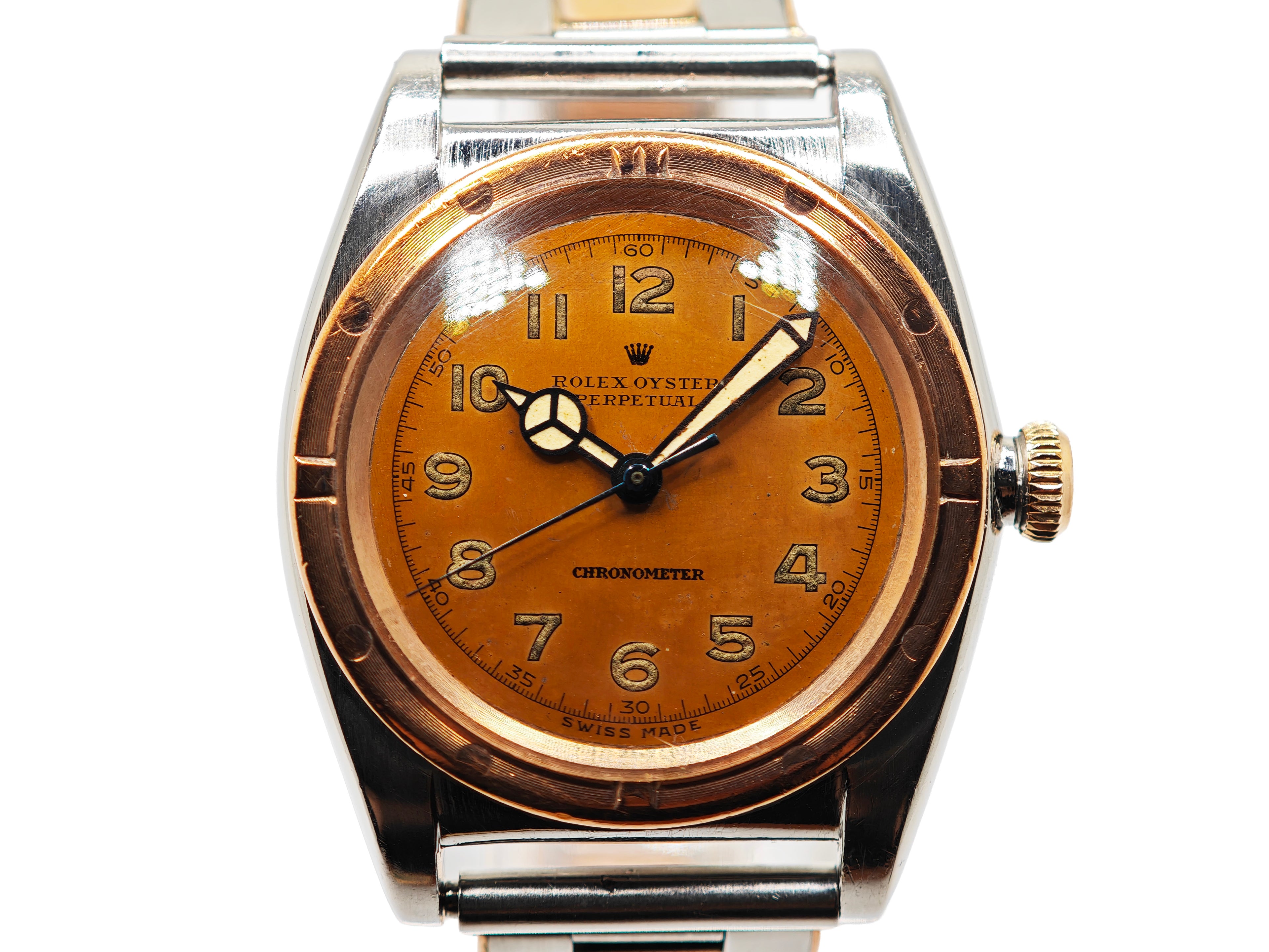ロレックス バブルバック ピンクゴールドコンビ Ref.3372 / ROLEX Bubble back Cal.NA