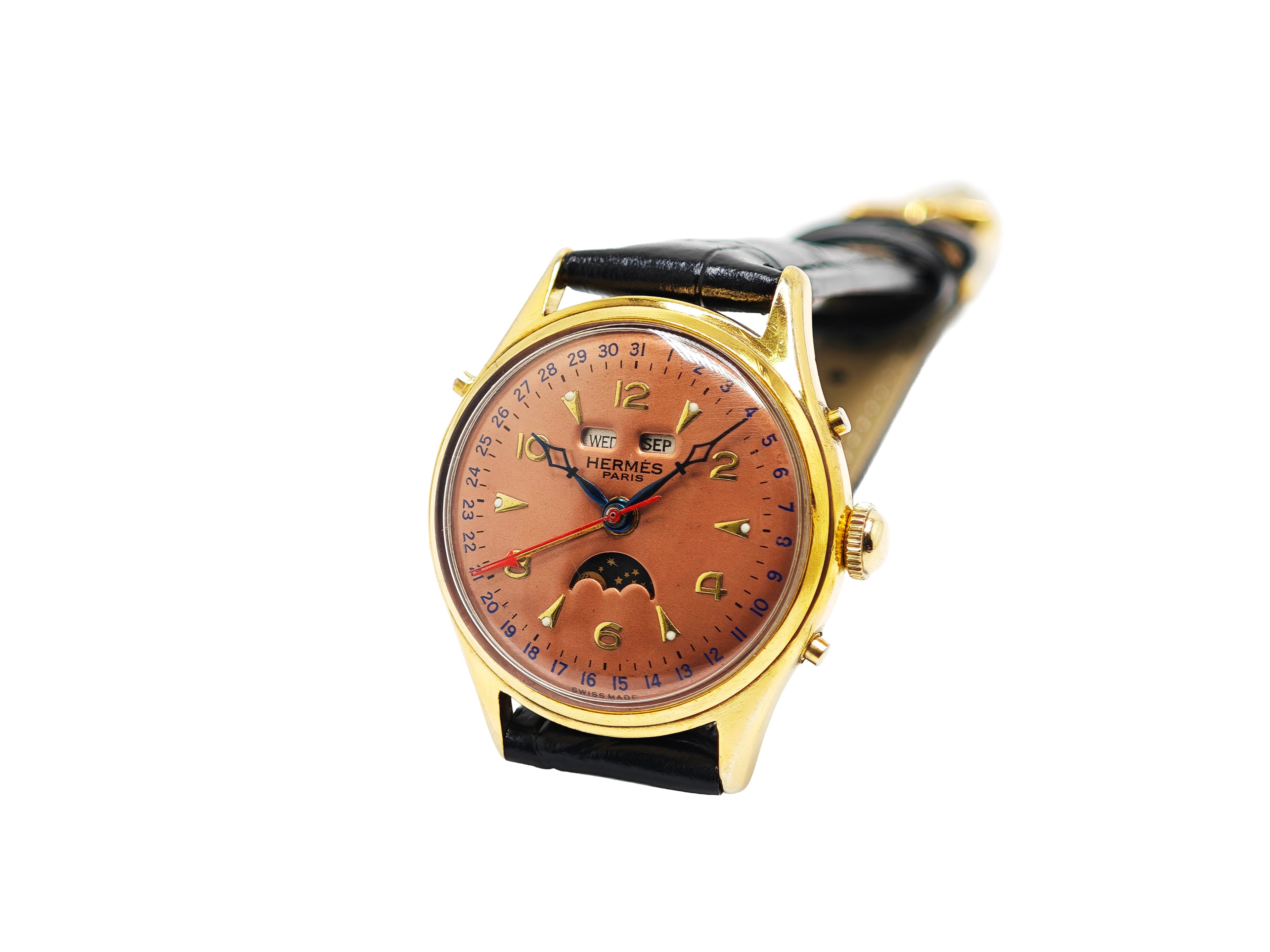 エルメス トリプルカレンダームーンフェイズ / HERMES Triple date moonphase cal.Venus 222