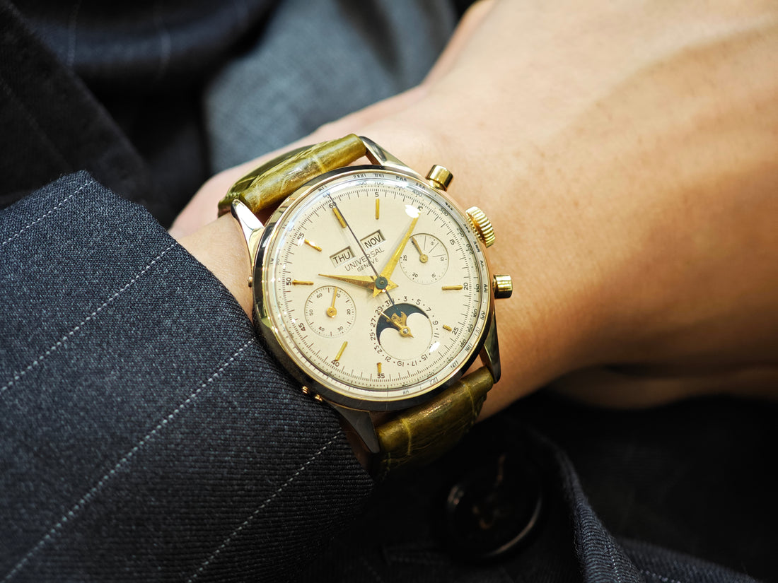 ユニバーサルジュネーブ トリプルカレンダー ムーンフェイズ クロノグラフ K18無垢 / UNIVERSAL GENEVE TripleDate Moonphase Ref.337245