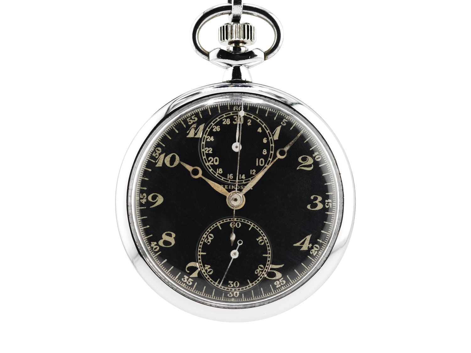 精工舎(現SEIKO)八九式活動写真銃改二 ワンプッシュクロノ 懐中時計 / SEIKOSHA Type 89 Camera Gun Mark II Pocket Chronograph