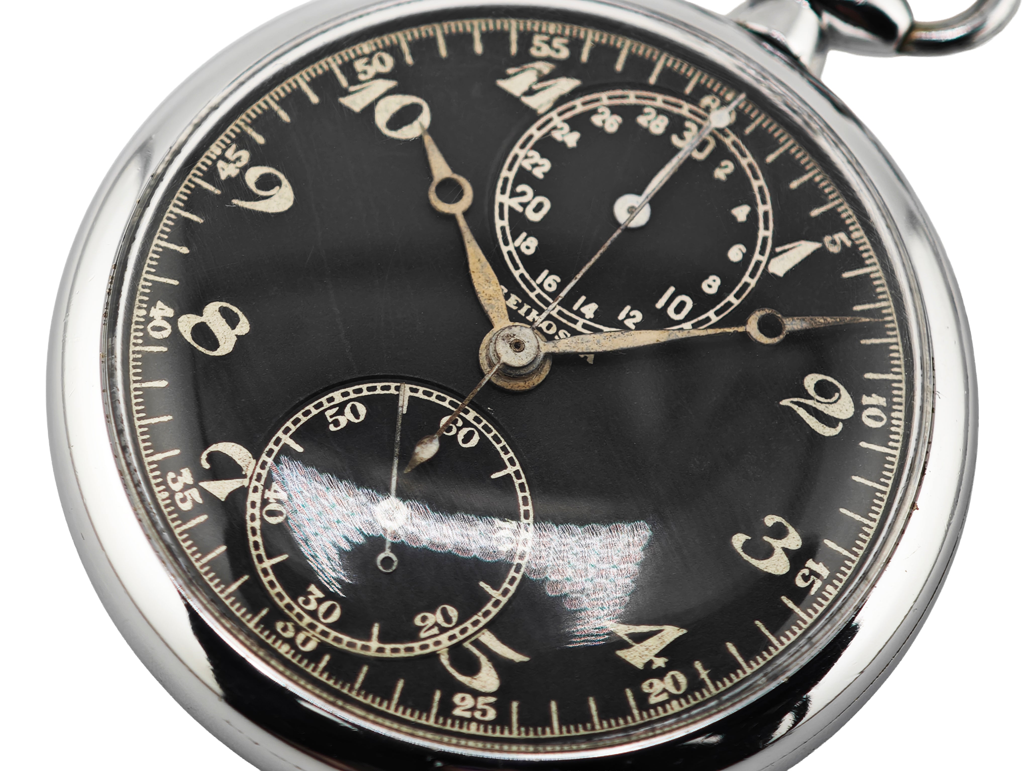 精工舎(現SEIKO)八九式活動写真銃改二 ワンプッシュクロノ 懐中時計