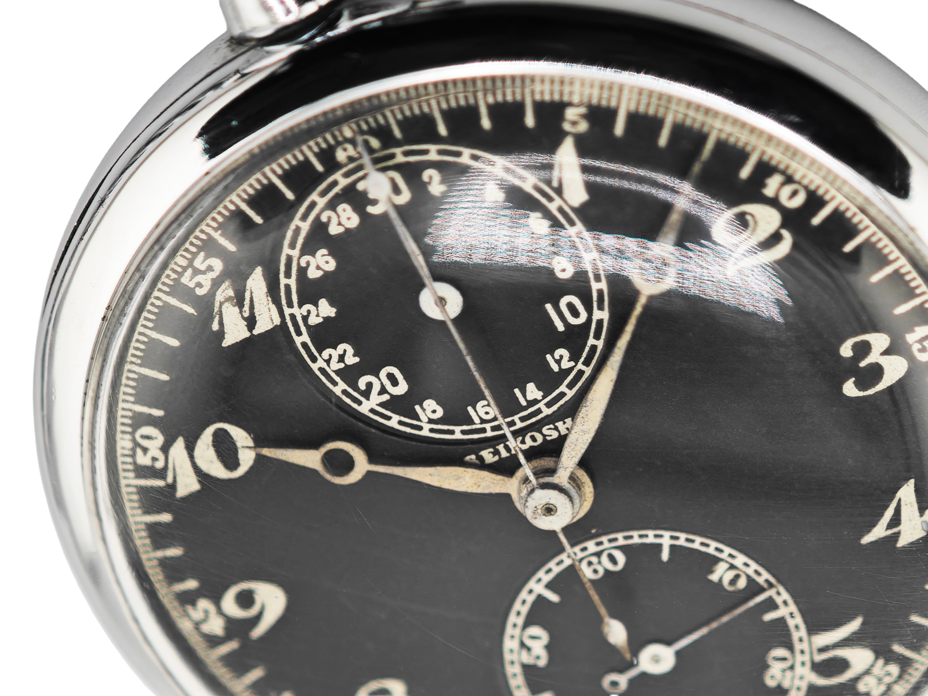 精工舎(現SEIKO)八九式活動写真銃改二 ワンプッシュクロノ 懐中時計 / SEIKOSHA Type 89 Camera Gun Mark II Pocket Chronograph