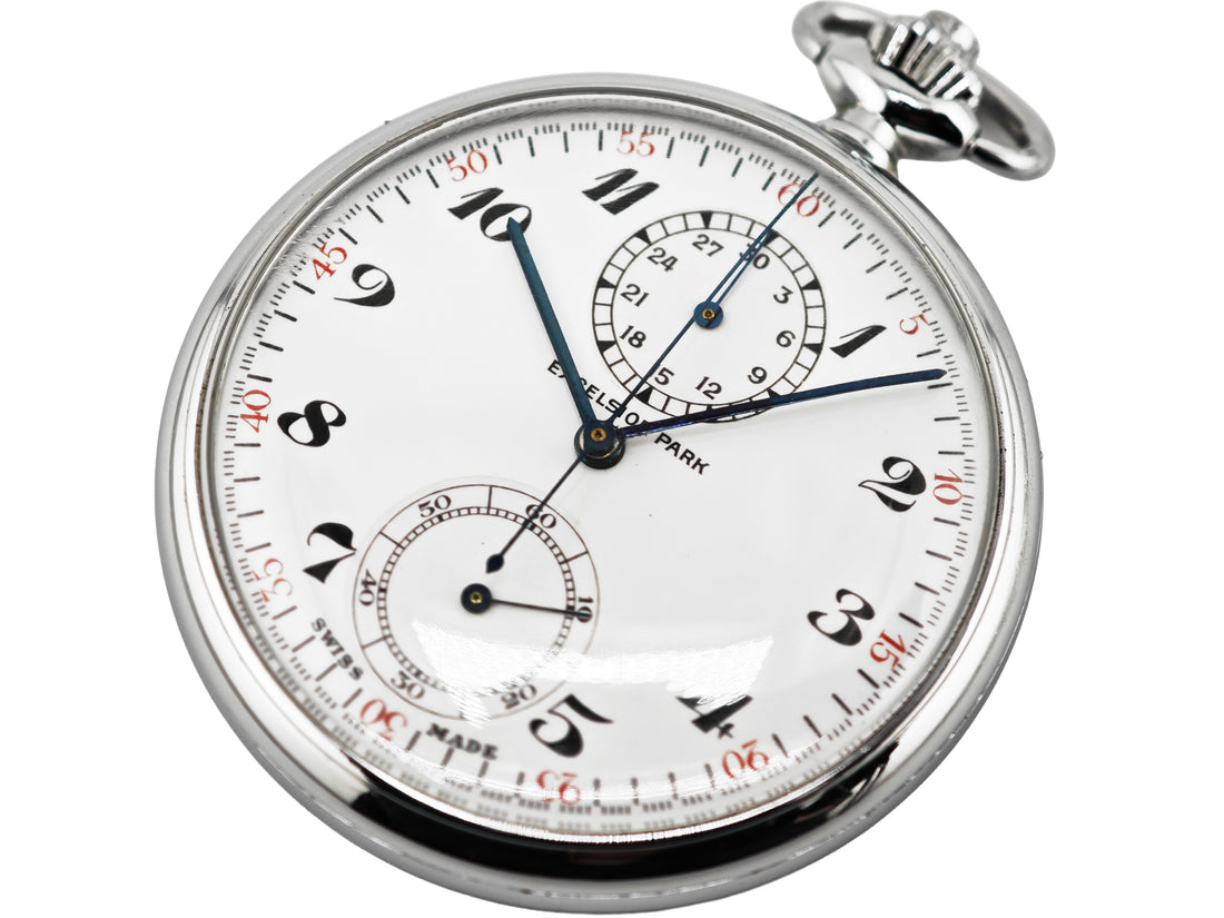 エクセルシオパーク ワンプッシュクロノ 懐中時計 Ref.500 /  ExcelsiorPark Chronograph pocket watch vintage