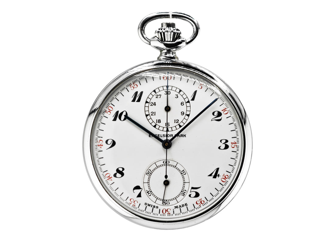 エクセルシオパーク ワンプッシュクロノ 懐中時計 Ref.500 /  ExcelsiorPark Chronograph pocket watch vintage