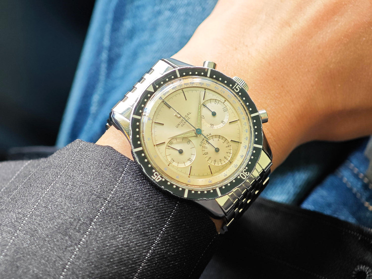 ユニバーサルジュネーブ "ジャンボ・アルビノ"コンパックス Ref. 22703-1 / Universal Genève The Jumbo Albino COMPAX 40.5mm