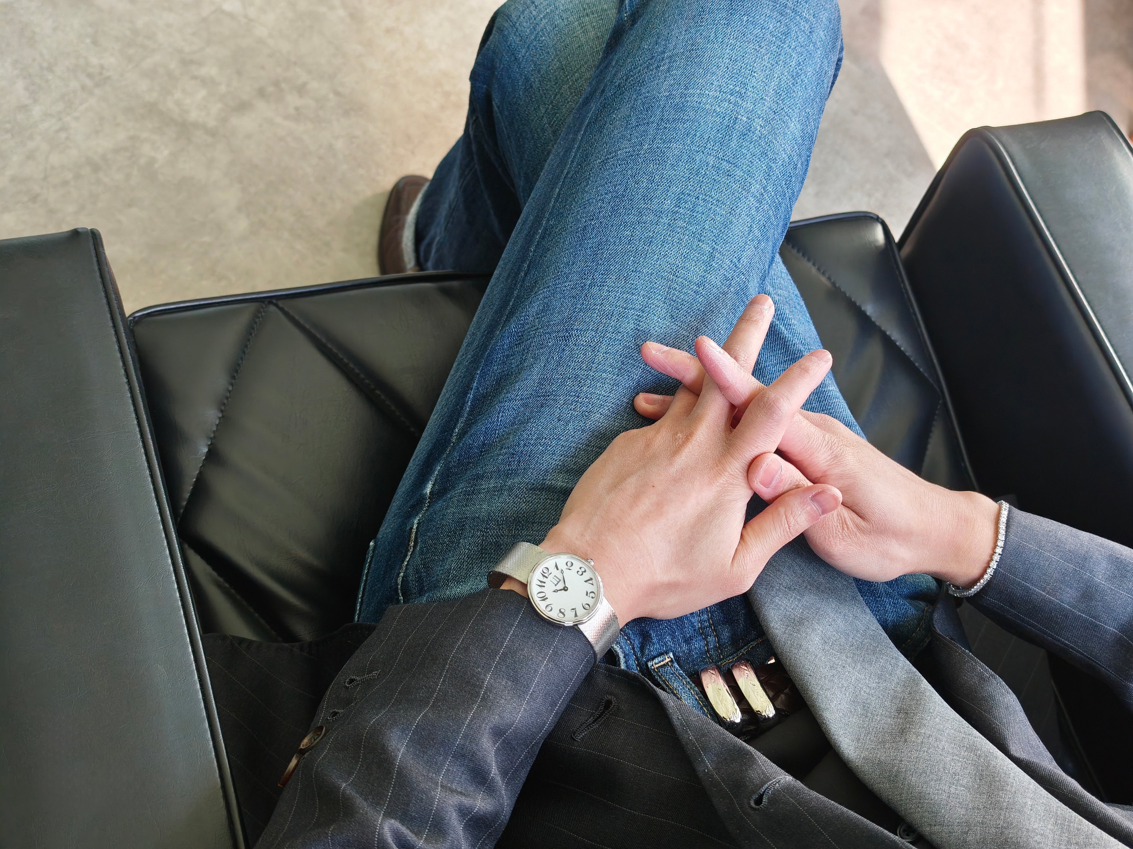 ダンヒル シルバーコレクション Cal.Peseux7001 / Dunhill Silver watch integrated bracelet 80&