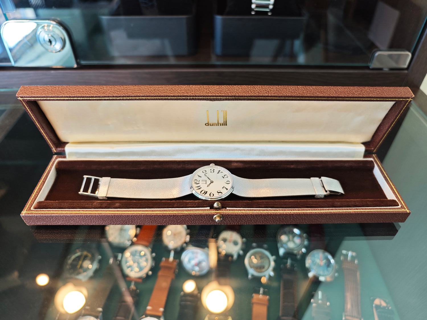 ダンヒル シルバーコレクション Cal.Peseux7001 / Dunhill Silver watch integrated bracelet 80&