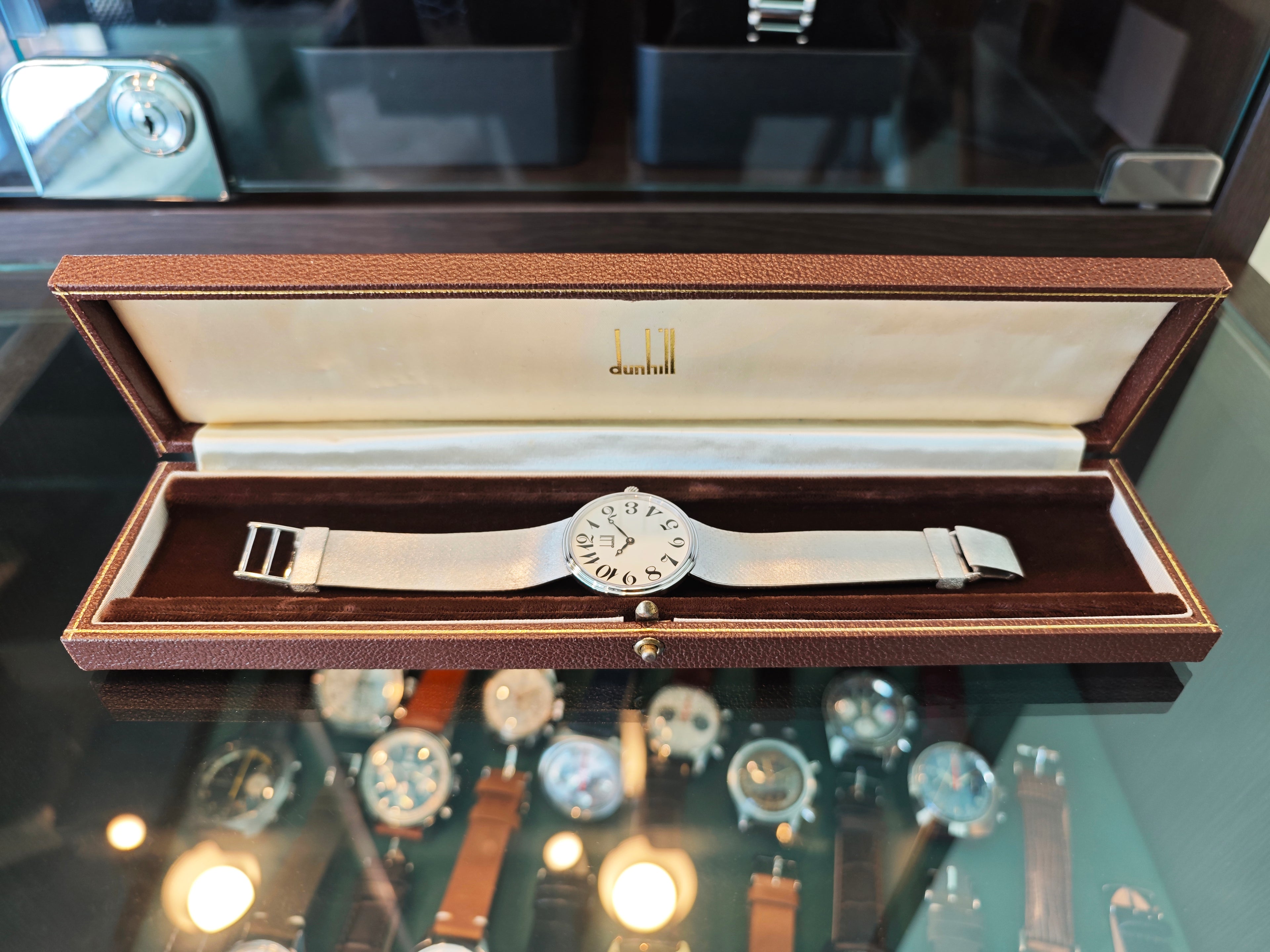 ダンヒル シルバーコレクション Cal.Peseux7001 / Dunhill Silver watch integrated bracelet 80&