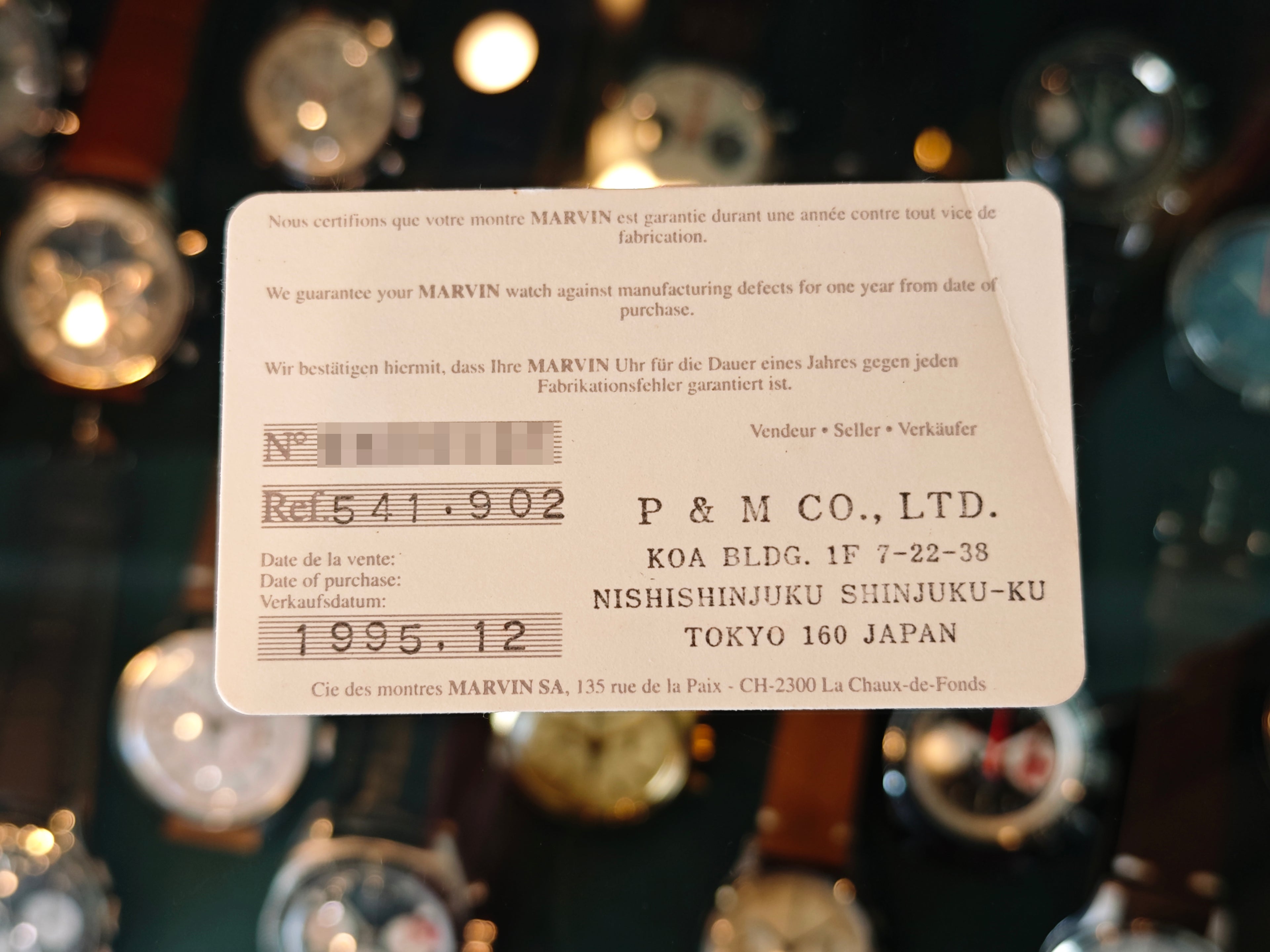 マーヴィン ドクターズウォッチ レギュレータージャンピングアワー Ref.541・902  / MARVIN jumping hour Doctors watch 1995&