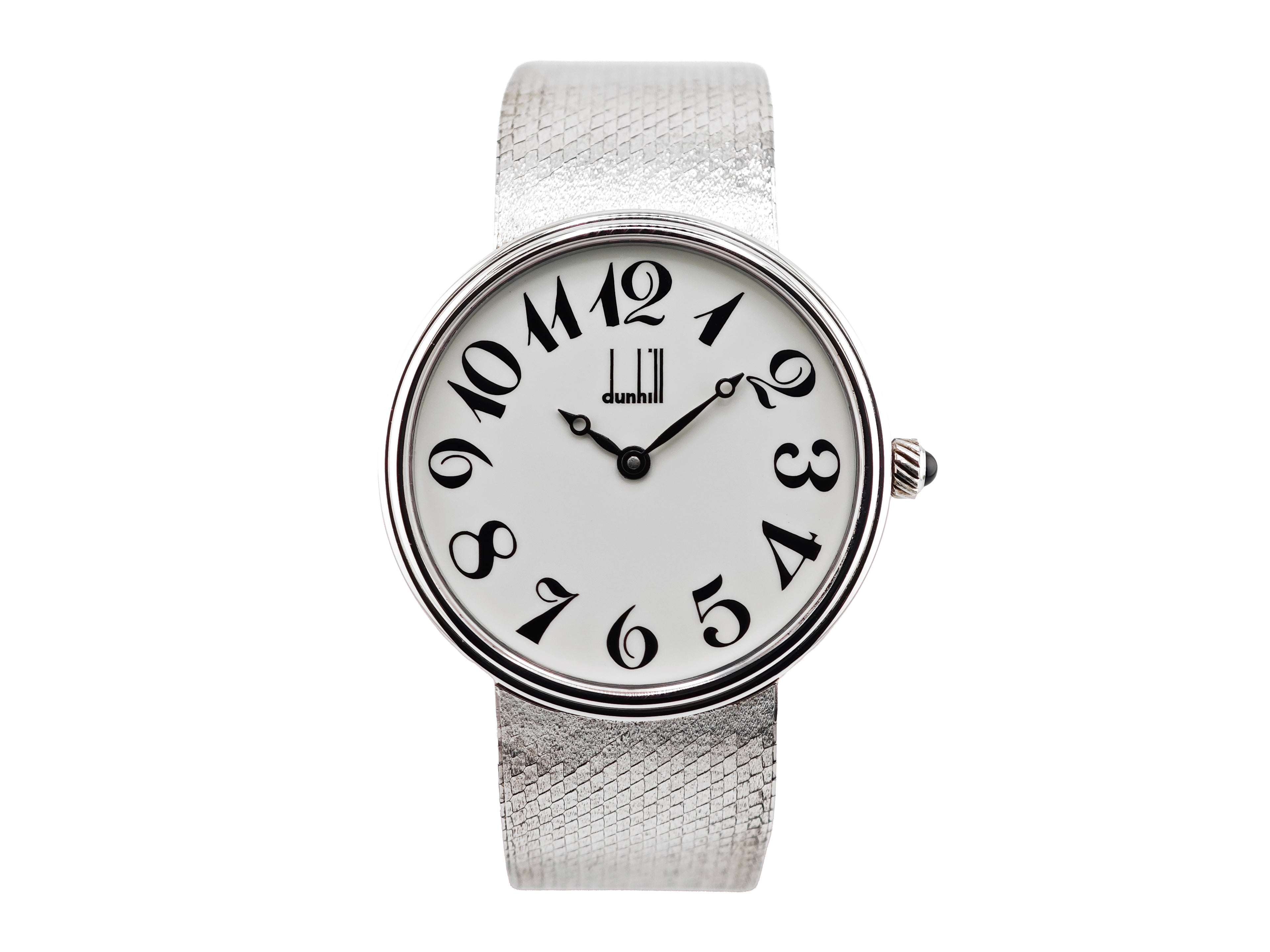 ダンヒル シルバーコレクション Cal.Peseux7001 / Dunhill Silver watch integrated bracelet 80&