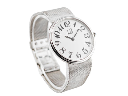 ダンヒル シルバーコレクション Cal.Peseux7001 / Dunhill Silver watch integrated bracelet 80&