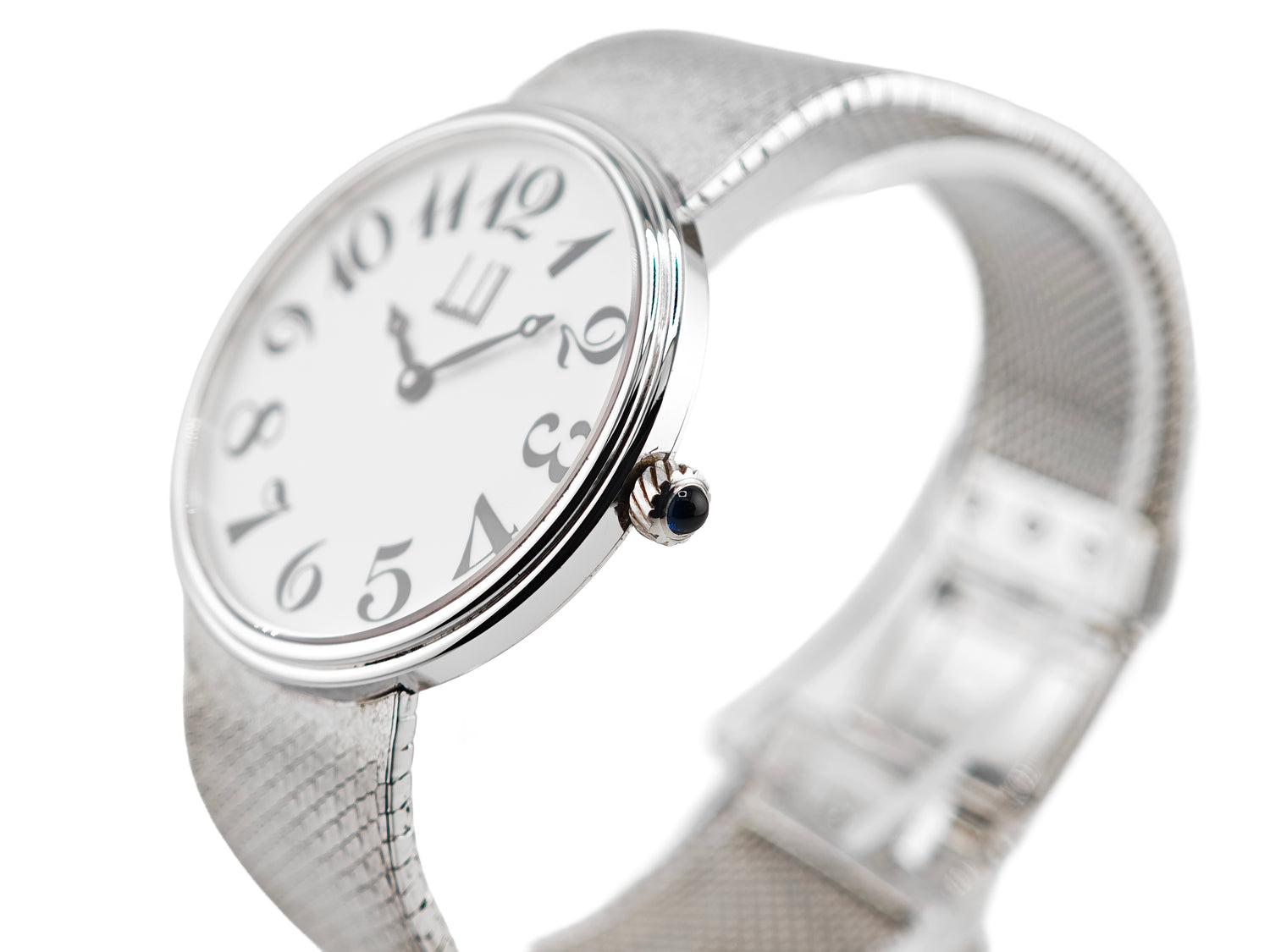 ダンヒル シルバーコレクション Cal.Peseux7001 / Dunhill Silver watch integrated bracelet 80&